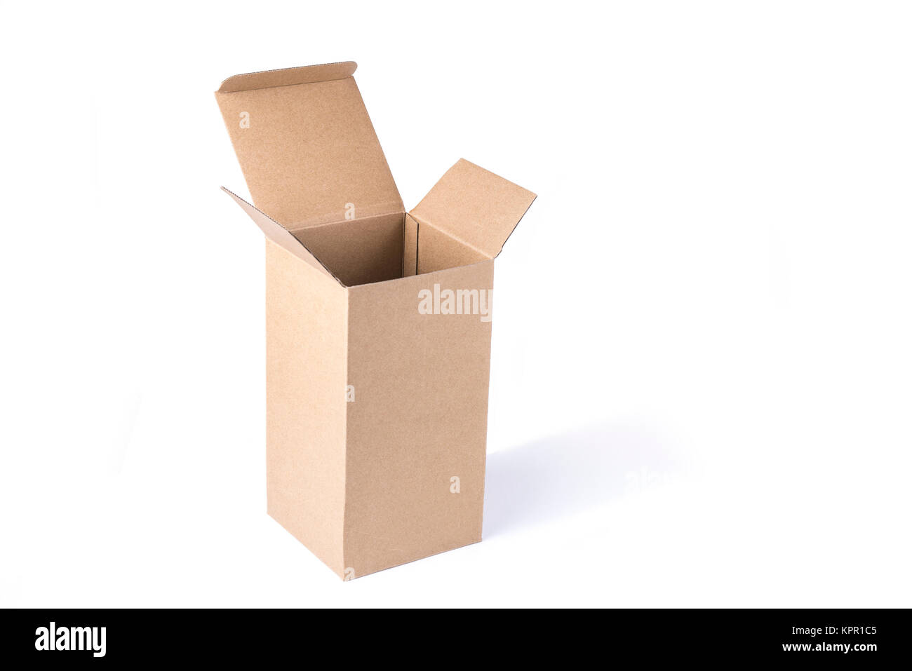 Open paper box on the white background Stock Photo