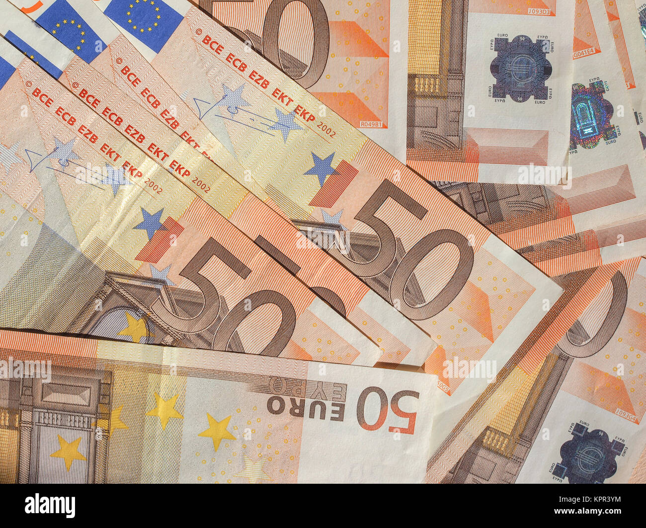 Fifty Euro notes Stock Photo - Alamy