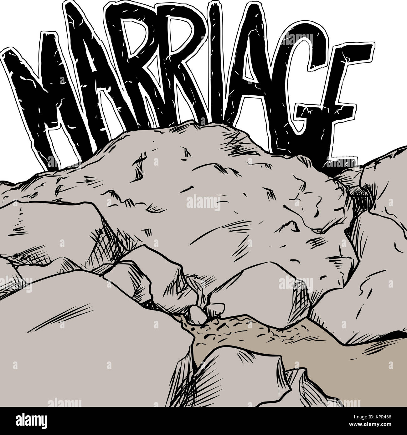 Marriage On Rocks Slogan on rocks hi-res stock photography and images - Alamy