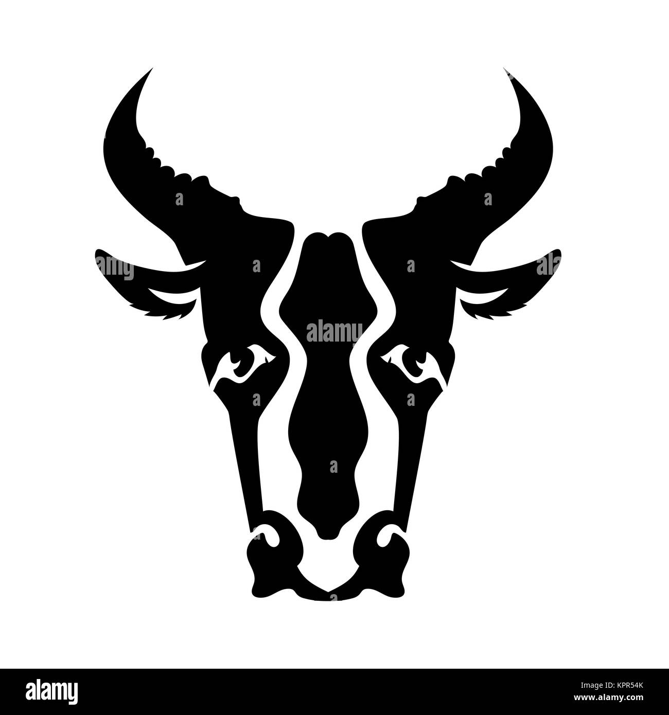 Bull Head Silhouette Stock Photo