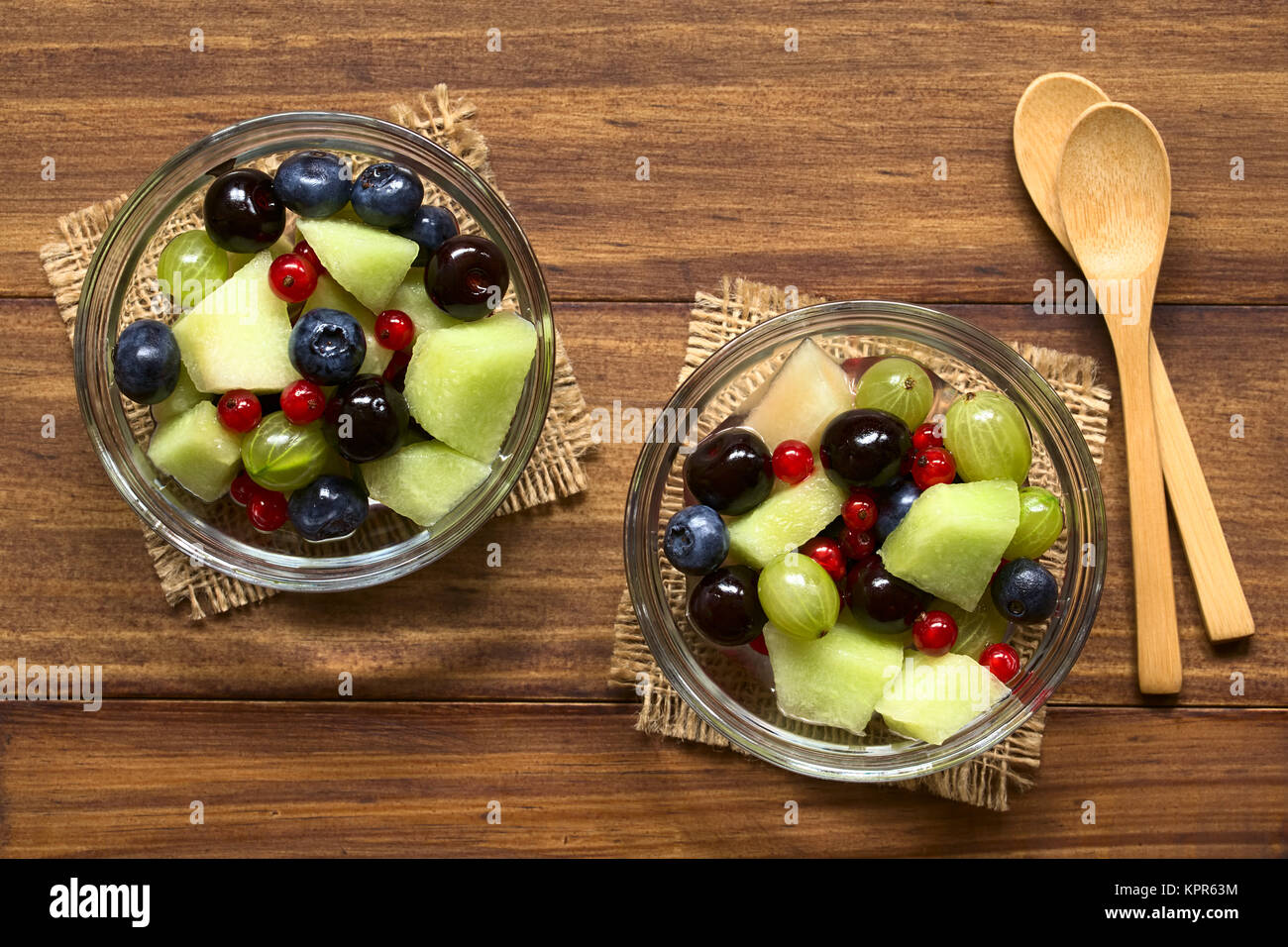 Melon and Berry Fruit Salad Stock Photo Alamy