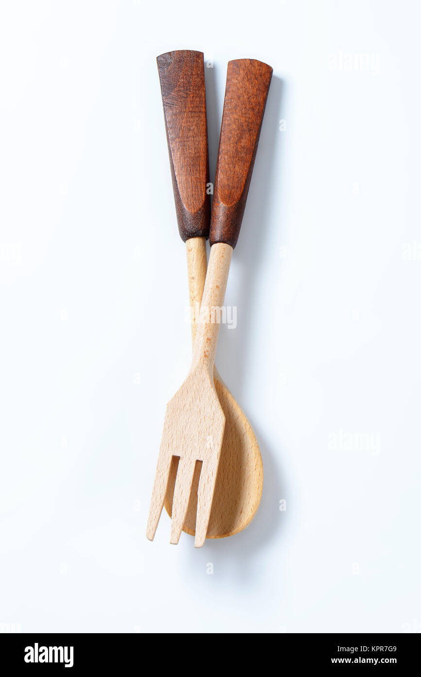 wooden fork and spoon Stock Photo Alamy
