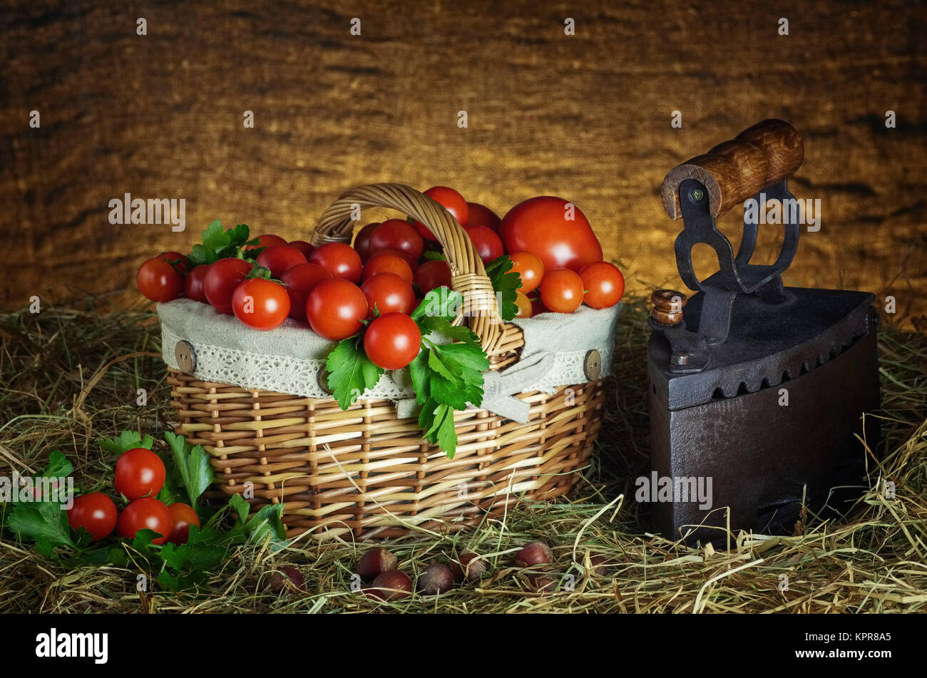 Harvest of Cherry Tomatoes Stock Photo Alamy