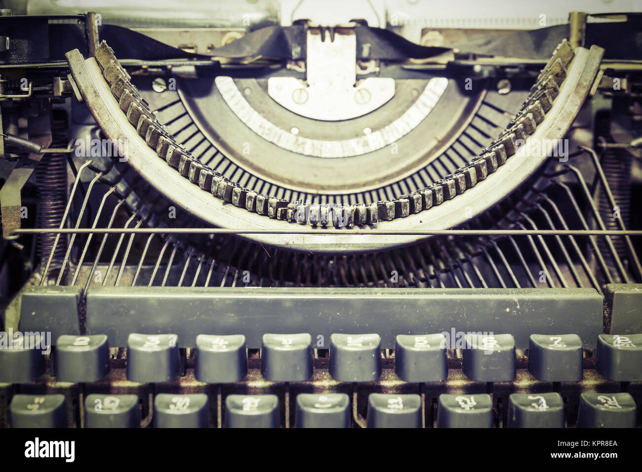 Close up vintage portable typewriter Stock Photo