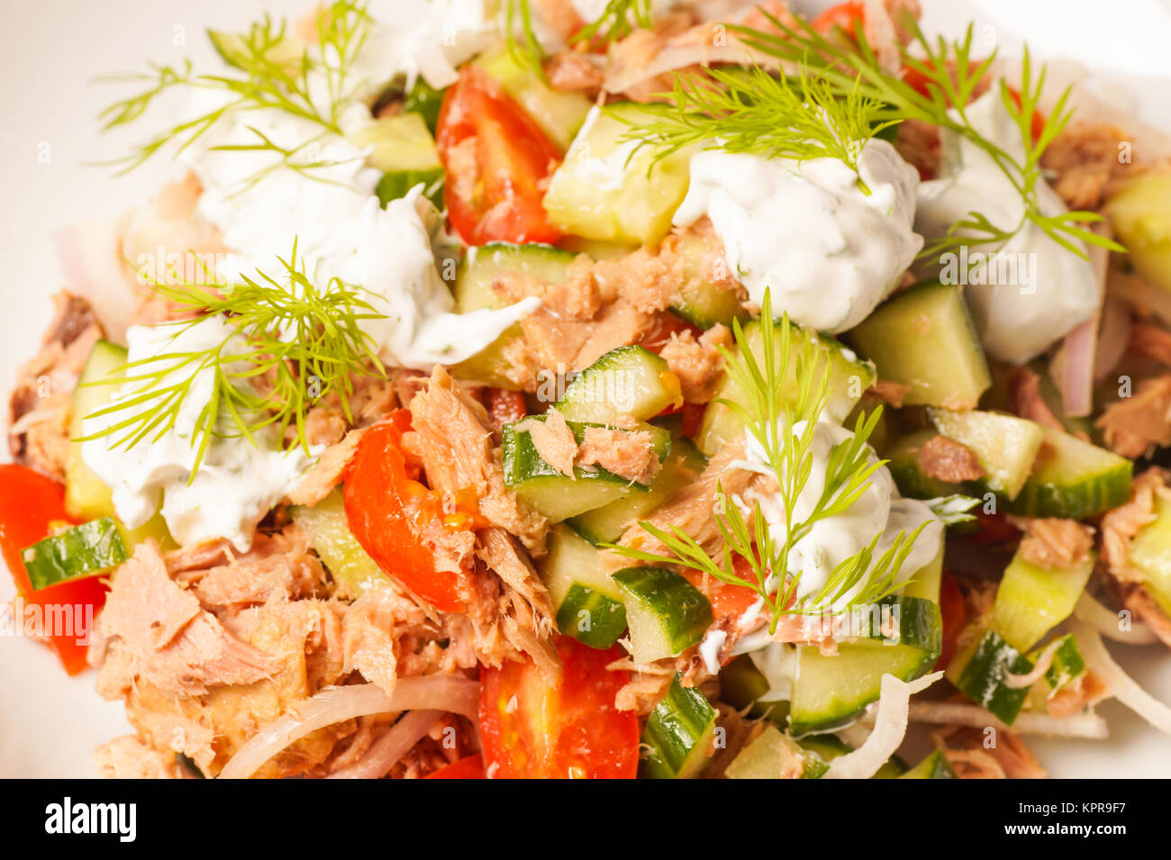 Fresh healthy Tuna salad Stock Photo - Alamy
