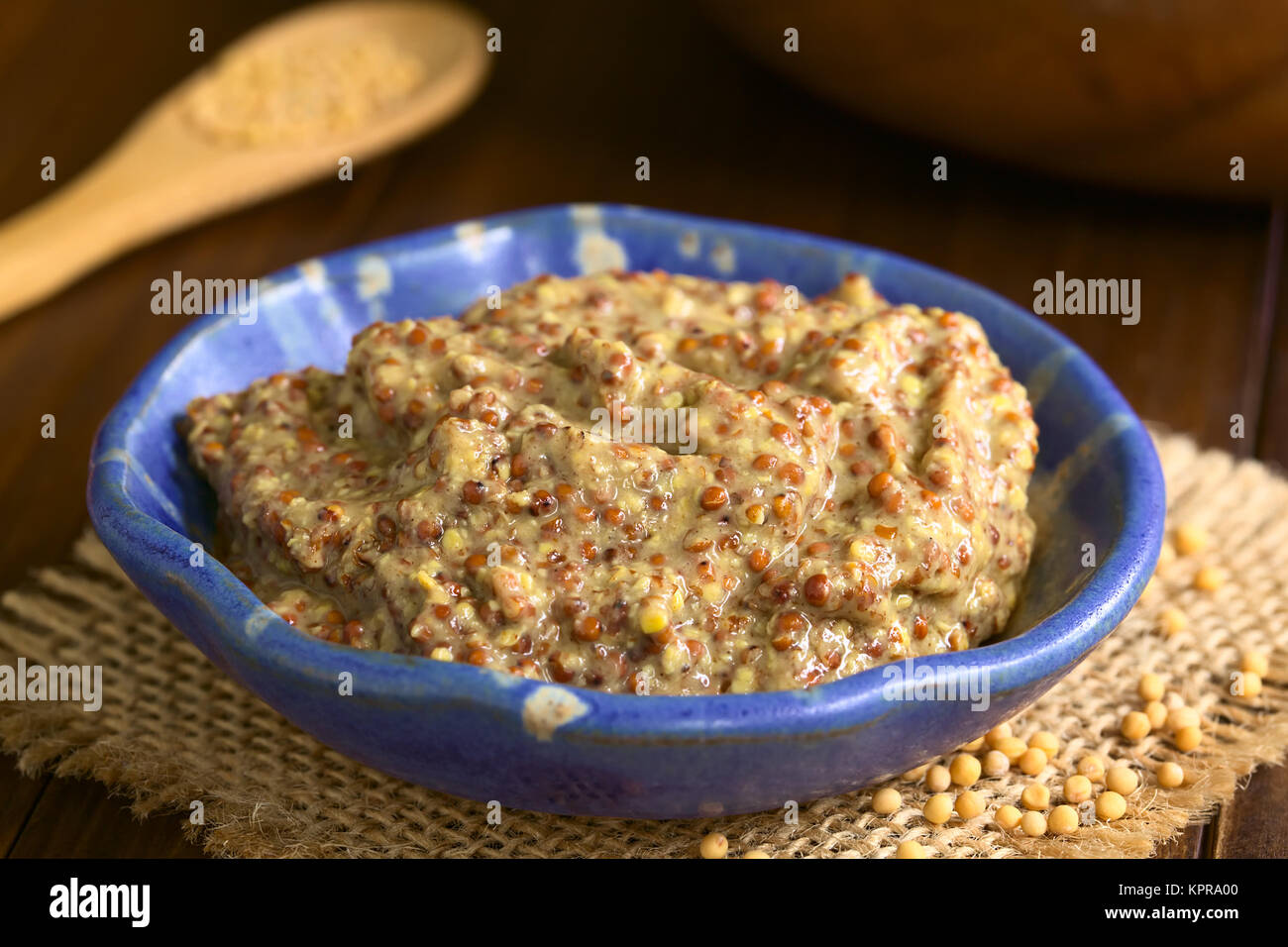 Whole Grain Mustard Stock Photo Alamy