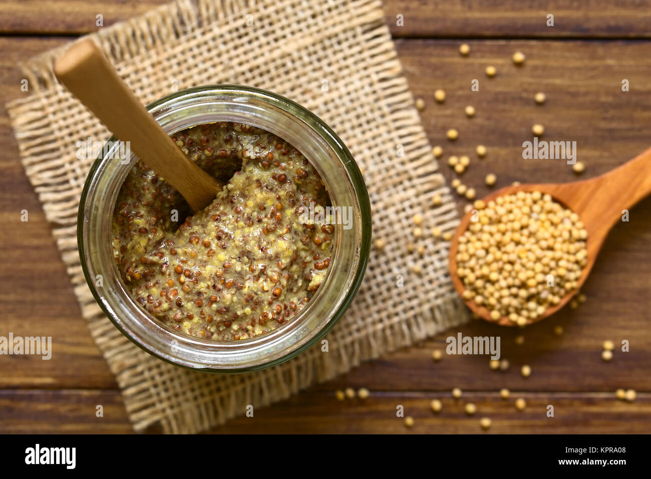 Whole Grain Mustard Stock Photo Alamy