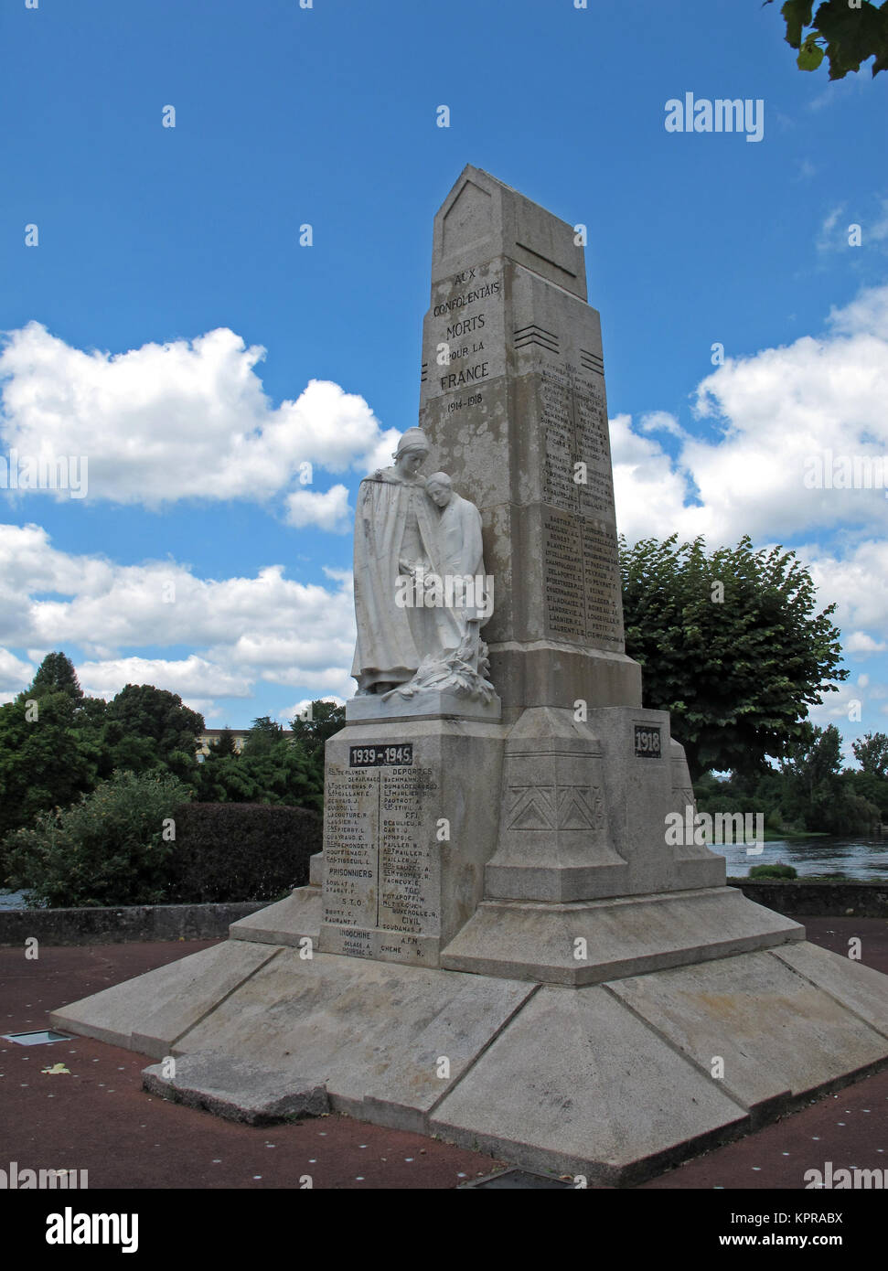 Confolens, Memorial in Square Jules Halgand, Charentes, Nouvelle-Aquitaine, France, Europe Stock Photo