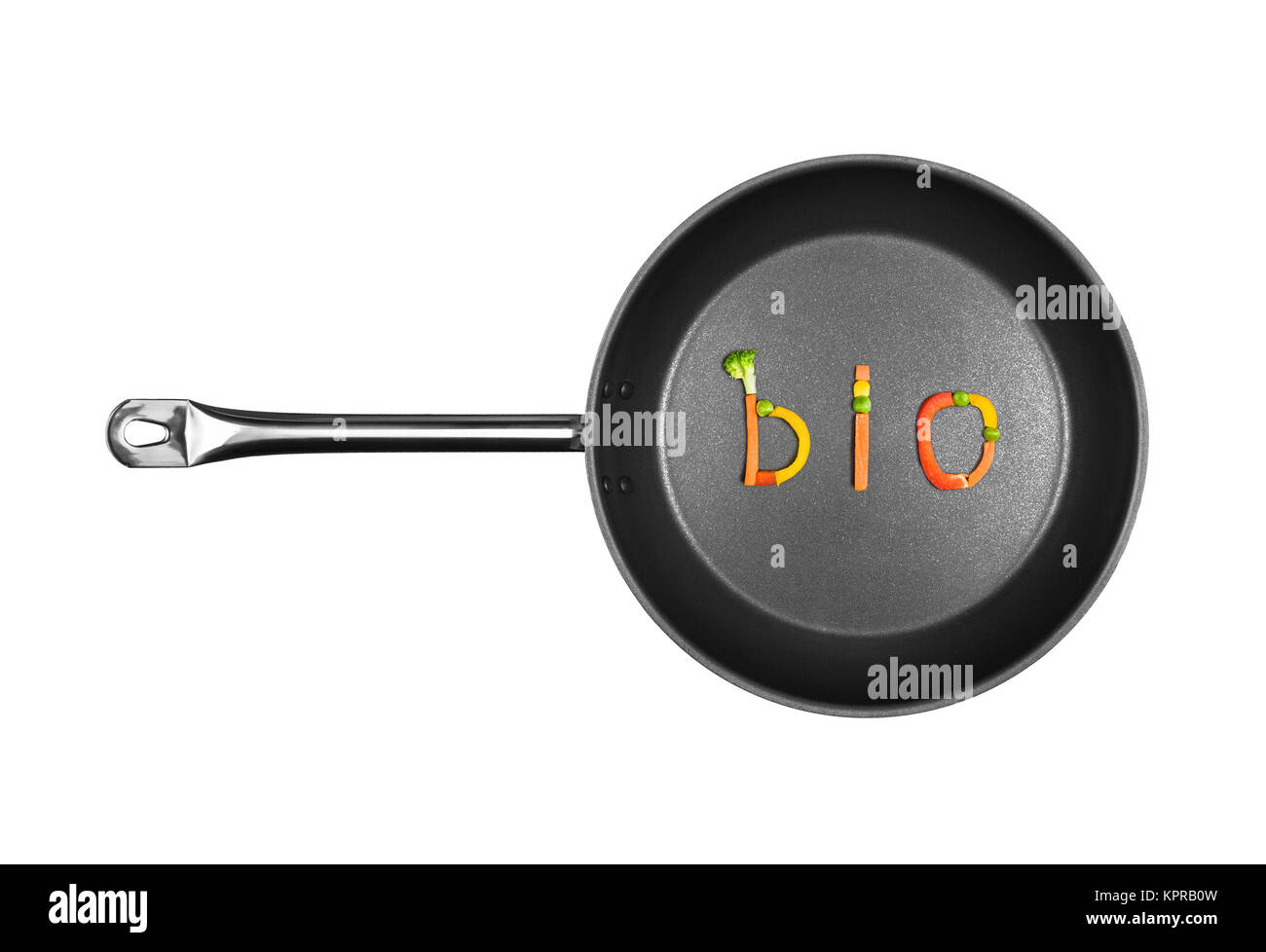 inscription vegetables in a pan Stock Photo - Alamy