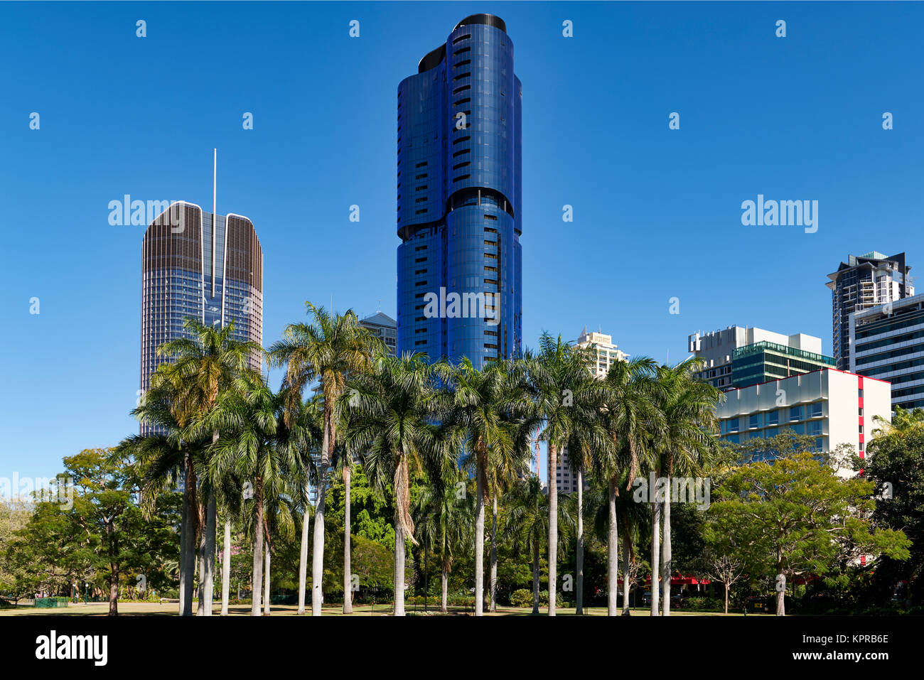 Residential buildings at riverfront in Brisbane, Queensland, Australia Stock Photo