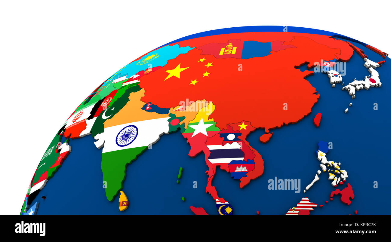 Political Asia map Stock Photo