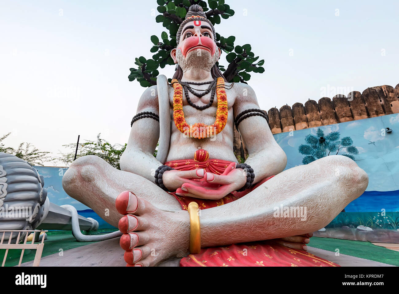 Big Hanuman statue in Indian street Stock Photo