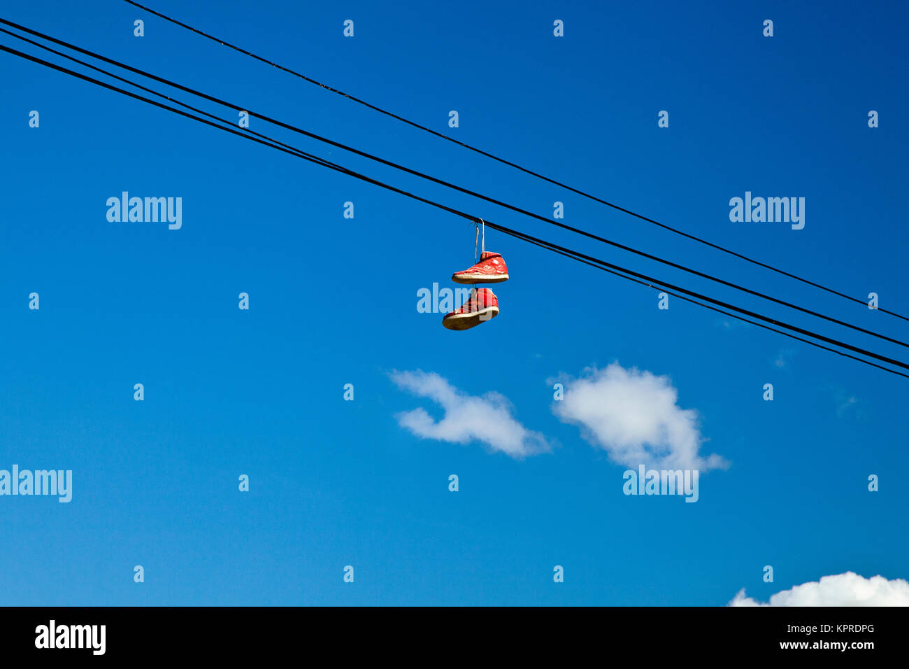 Sneakers pendant Stock Photo