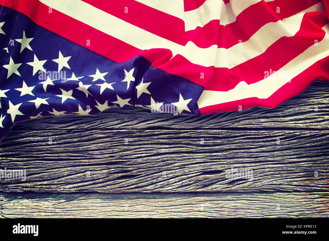 American flag on wooden background Stock Photo - Alamy