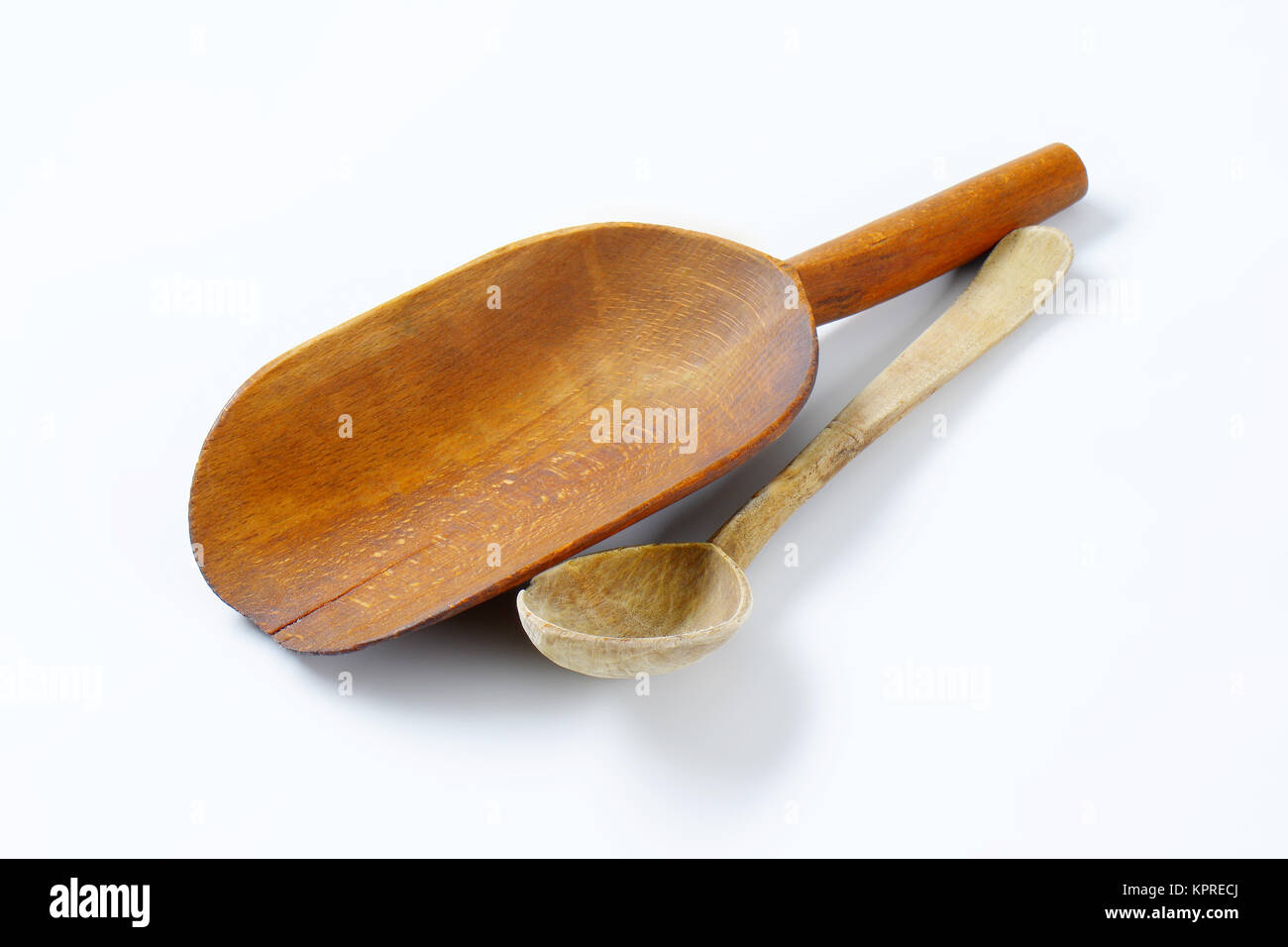 wooden scoop and spoon Stock Photo Alamy