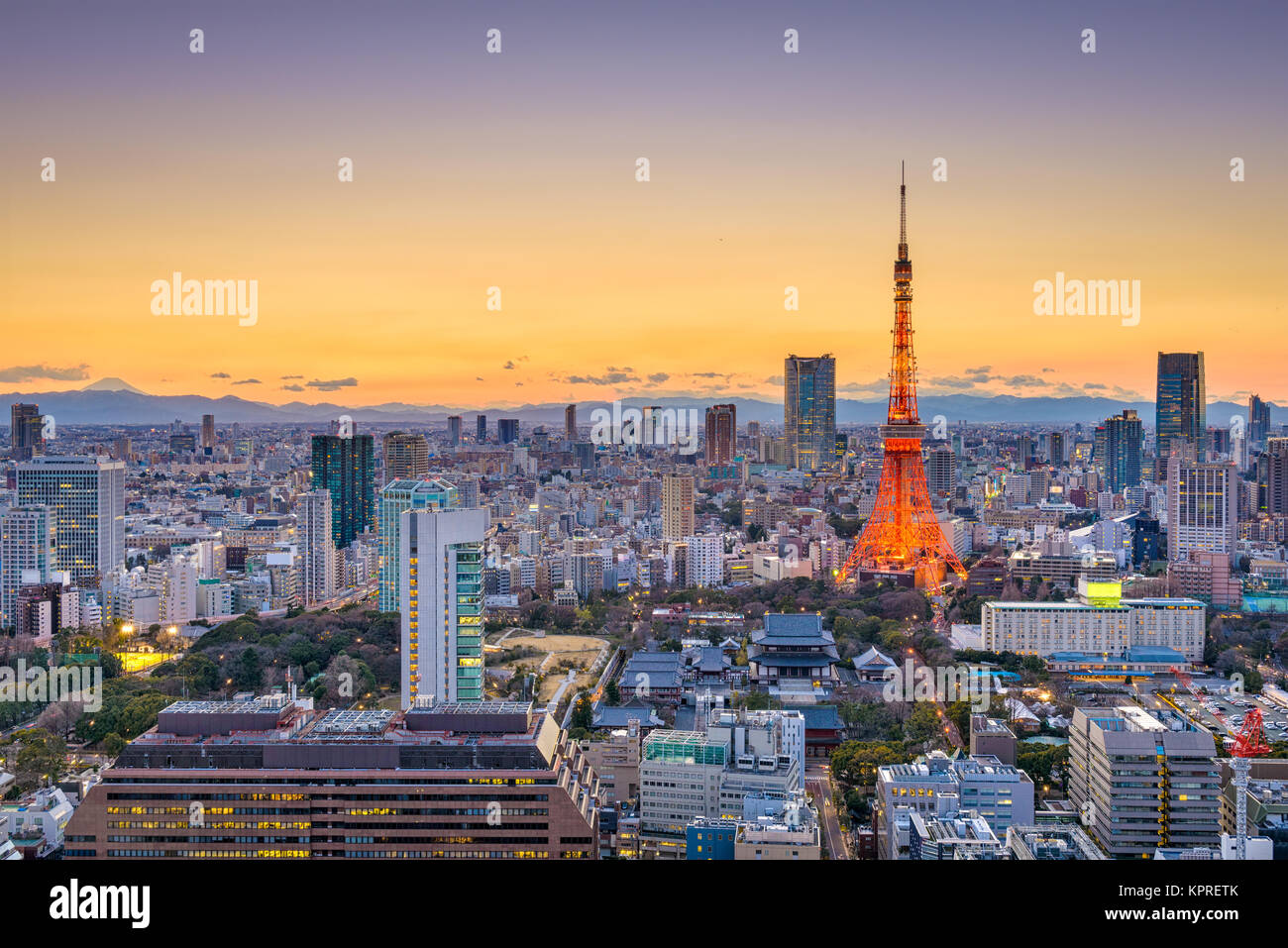 Tokyo, Japan skyline and tower. Stock Photo