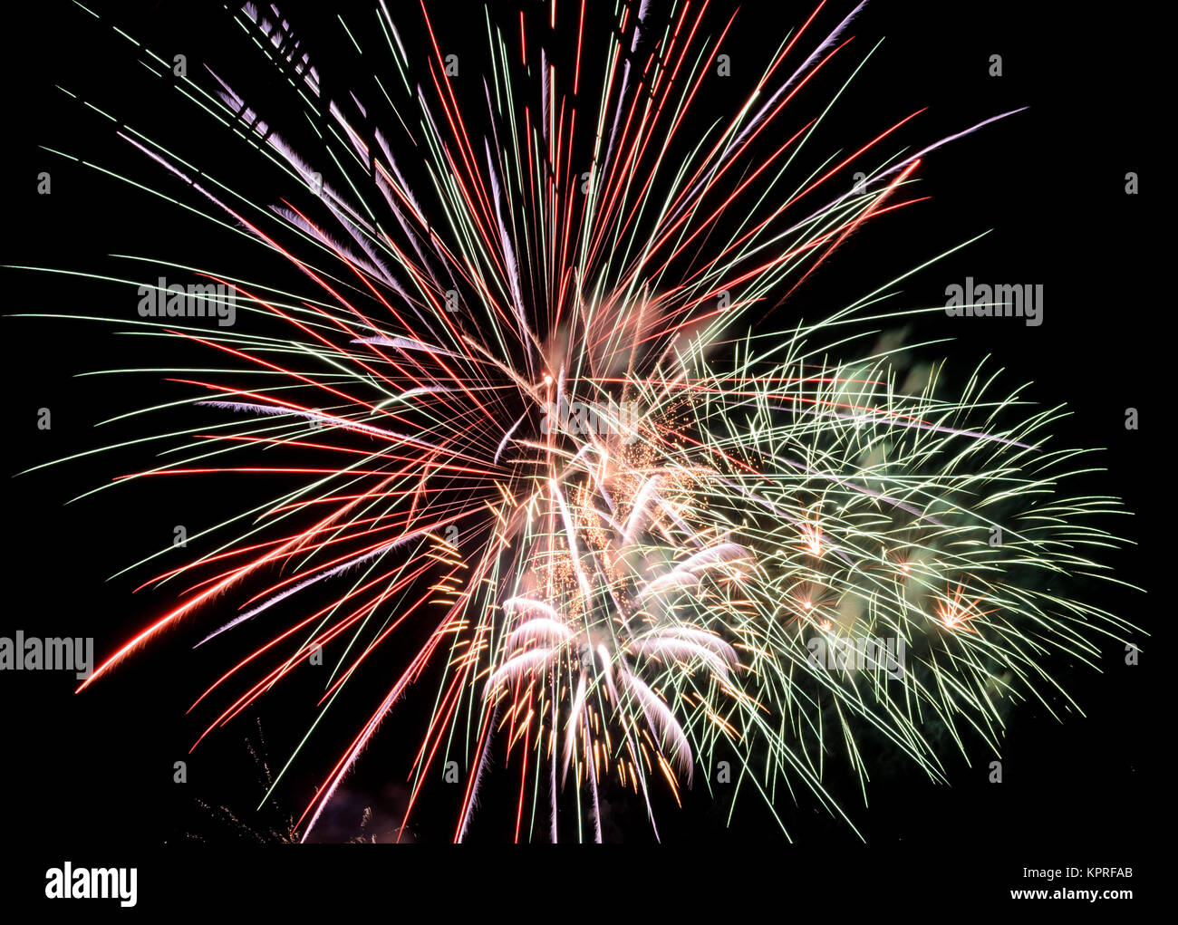 Colorful fireworks in the night sky Stock Photo - Alamy