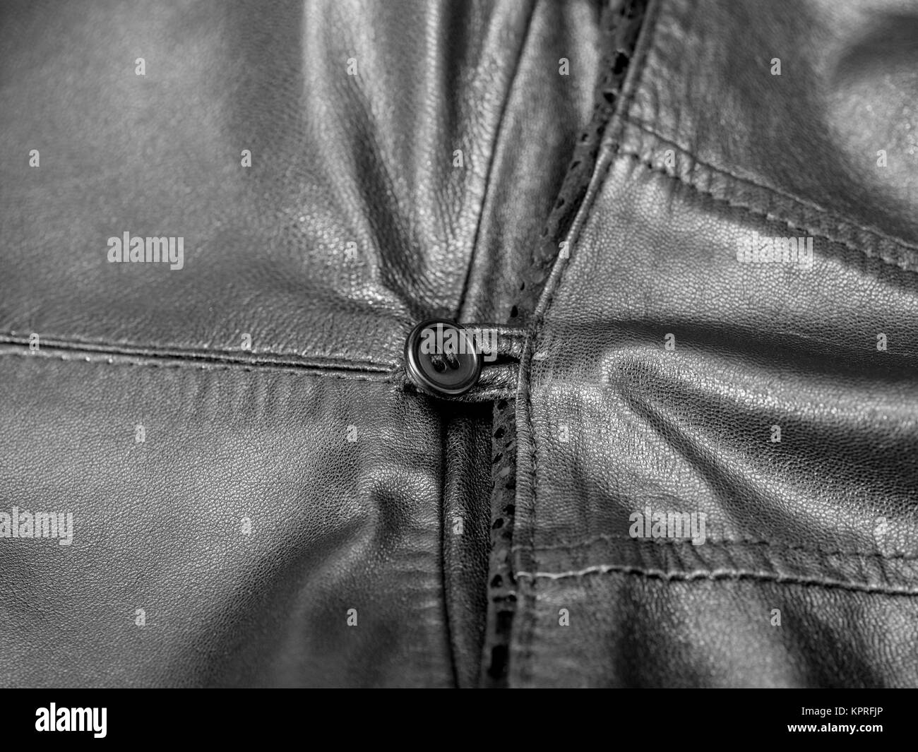 black leather coat detail Stock Photo - Alamy