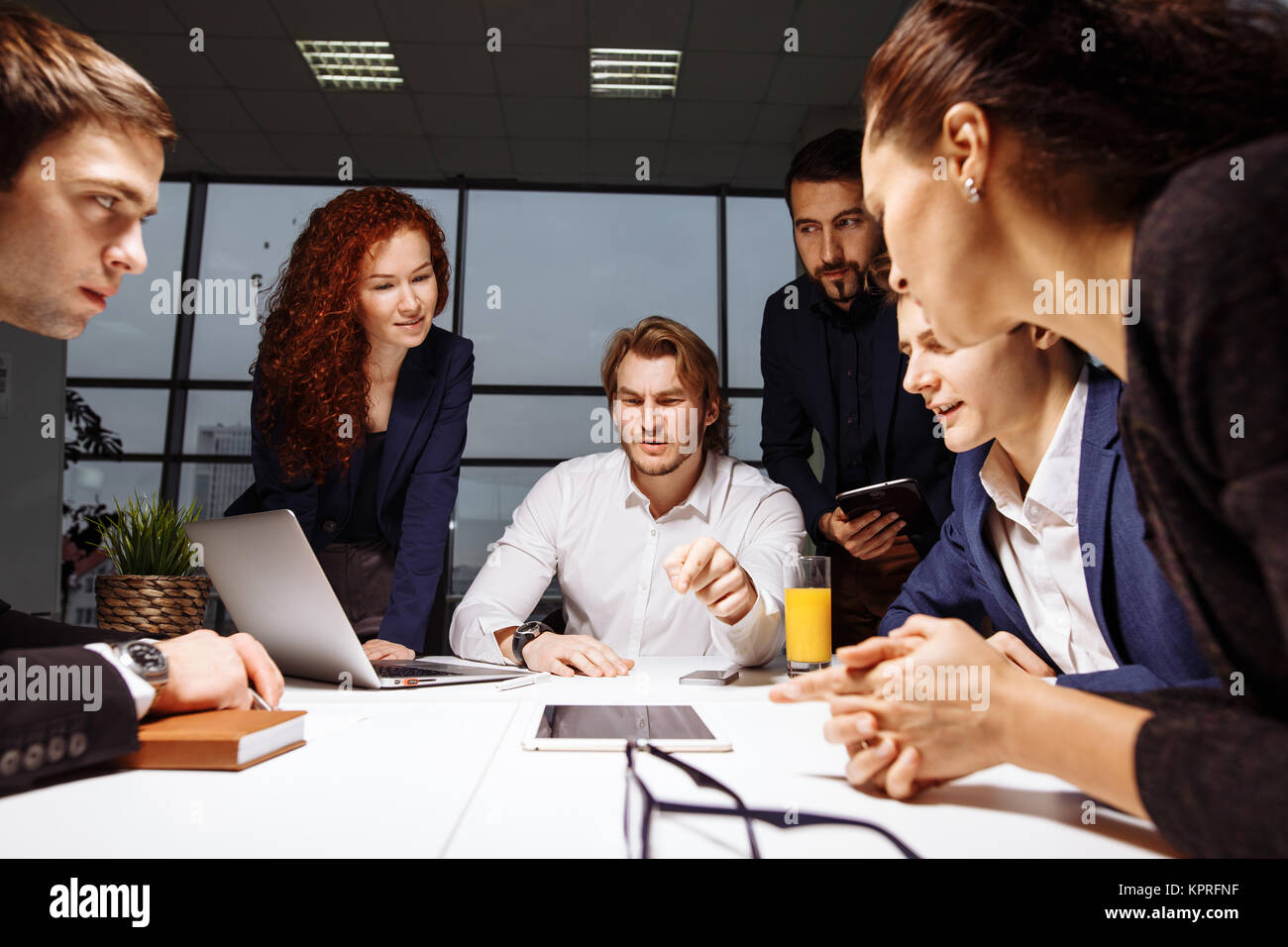 Business man making presentation at office Stock Photo
