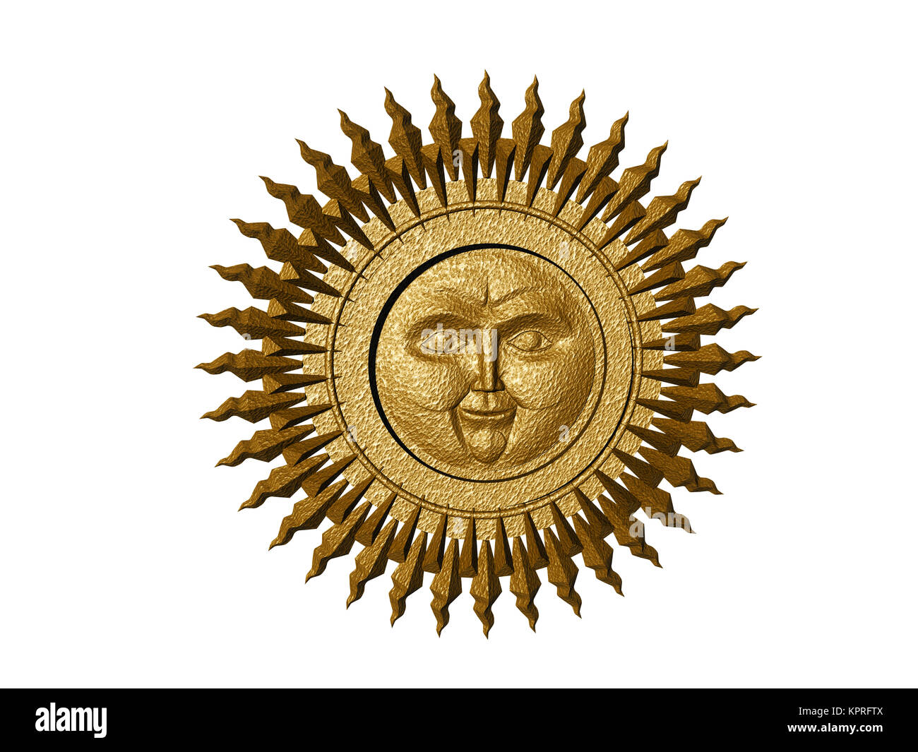 sun symbol of brass isolated Stock Photo - Alamy