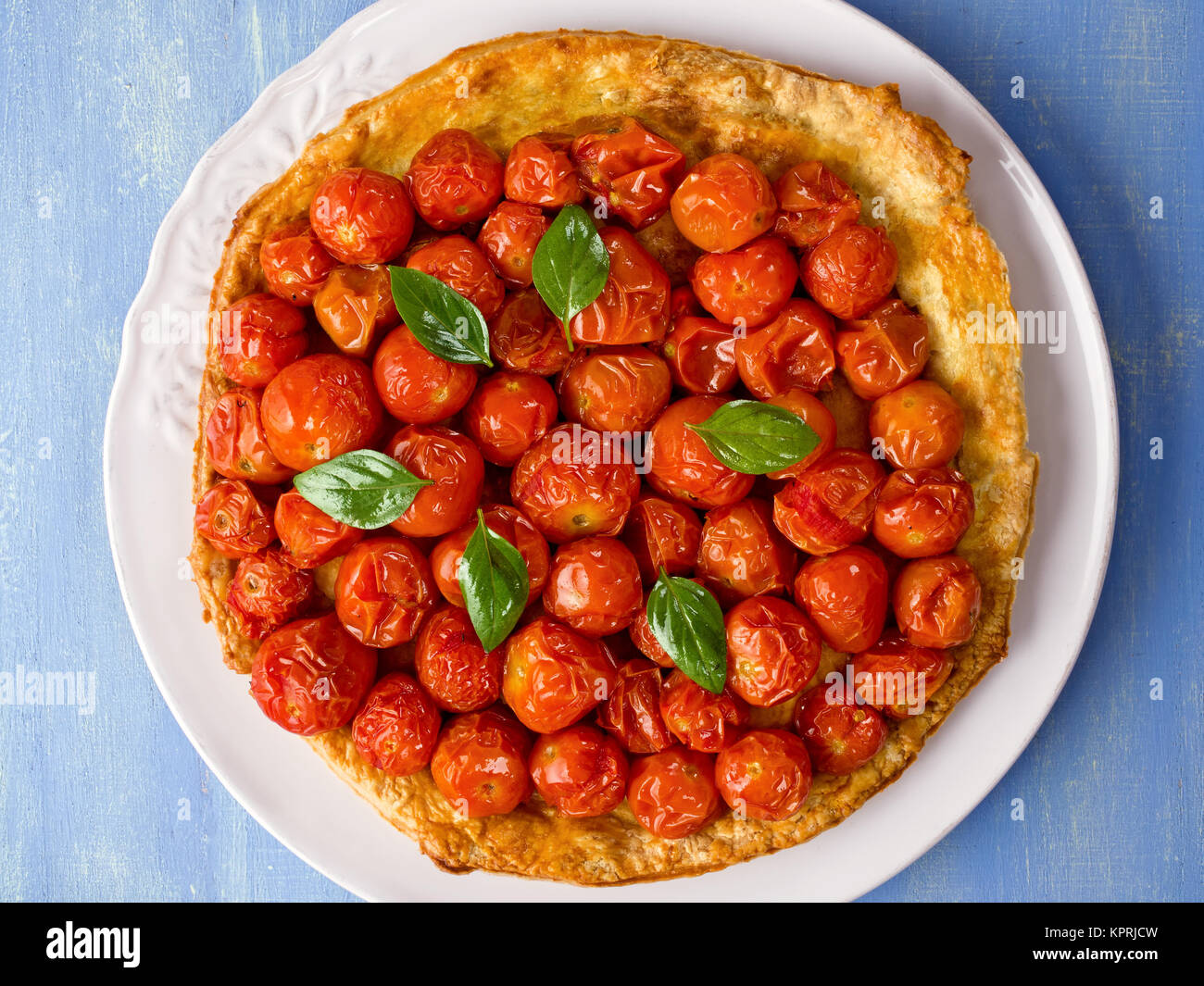 rustic cherry tomato tarte tatin Stock Photo