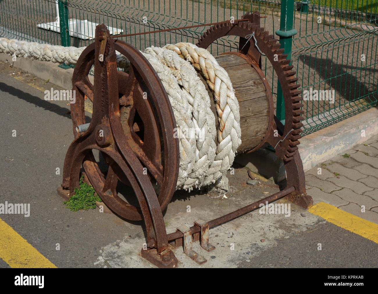Old winch in Funchal, Madeira, Portugal Stock Photo Alamy