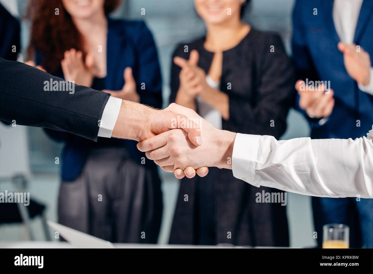 Business People Handshake Greeting Deal Concept Stock Photo