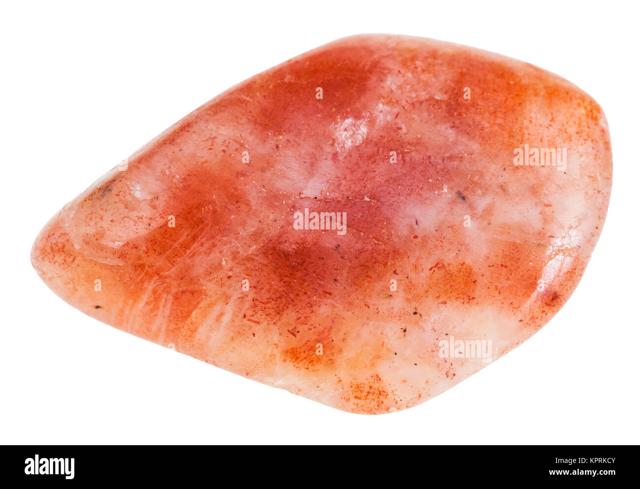 tumbled Sunstone (Heliolite) gemstone isolated Stock Photo