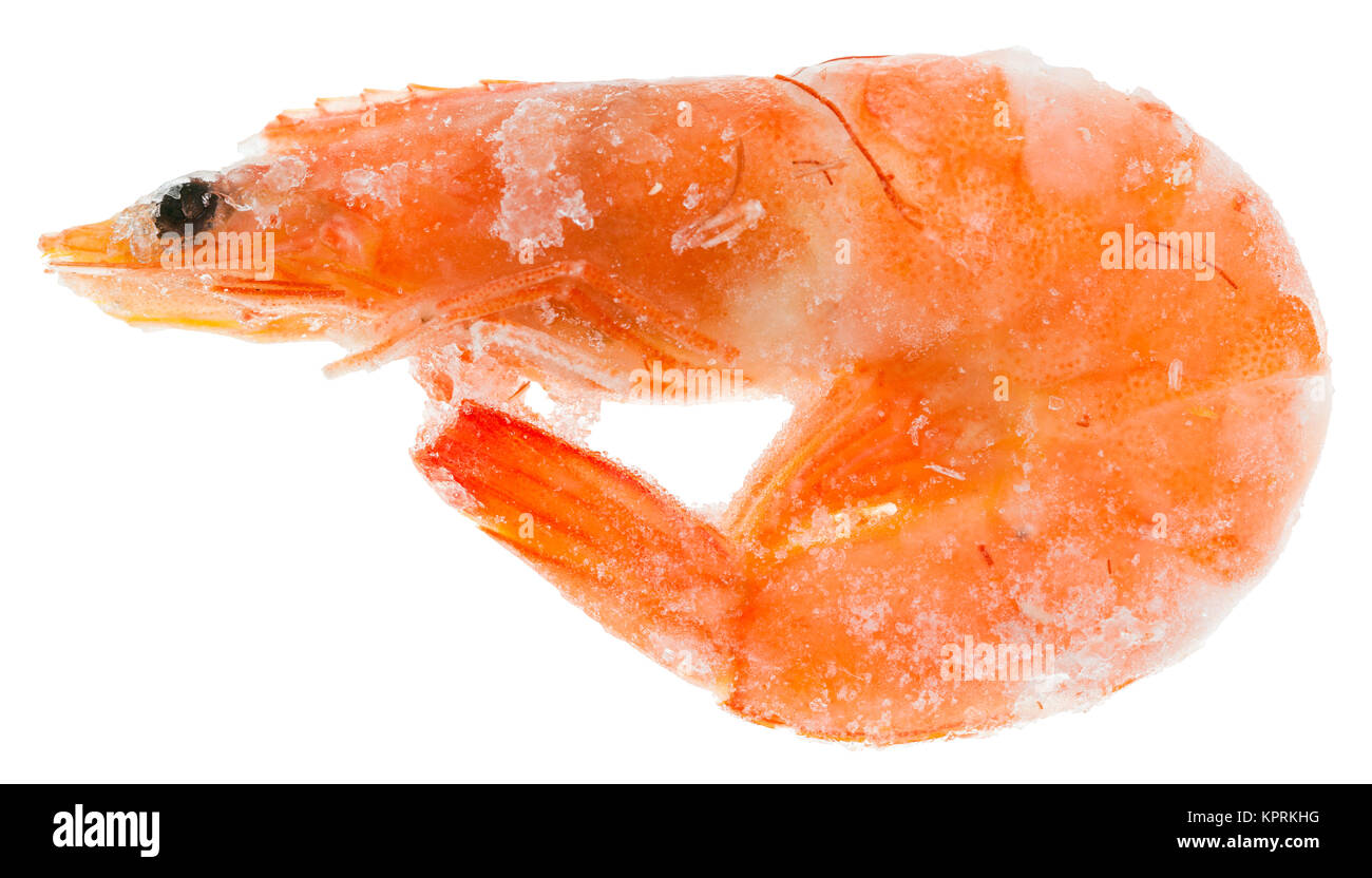 frozen cooked shrimp isolated on white Stock Photo - Alamy