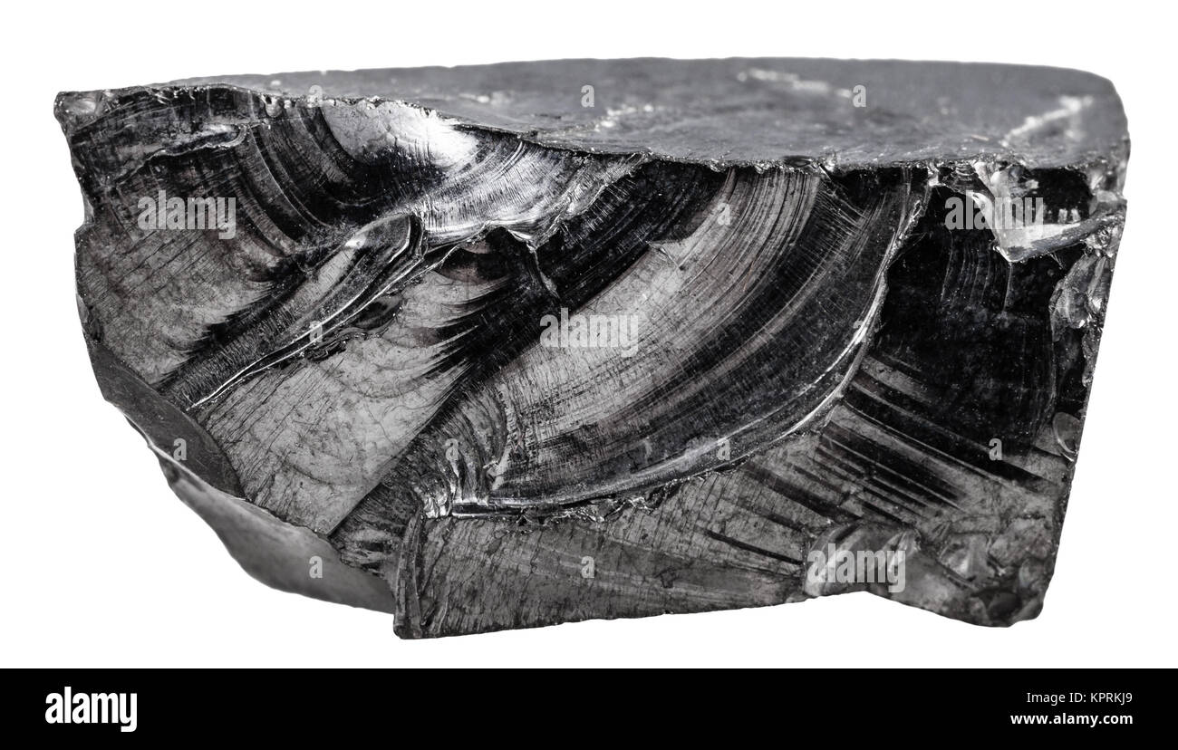 raw shungite mineral isolated on white Stock Photo