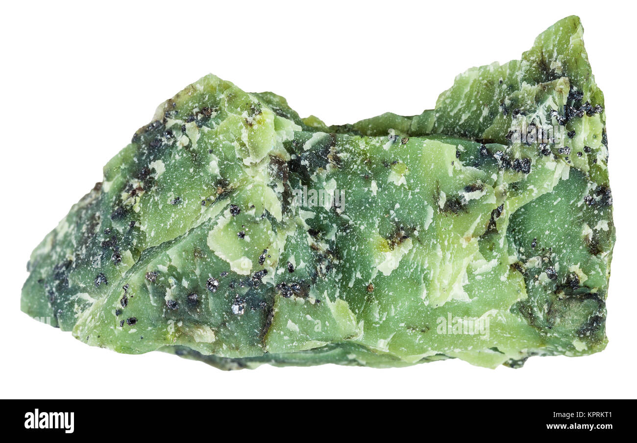 Lizardite piece of Lizardite (Serpentine) gemstone isolated Stock Photo - Alamy