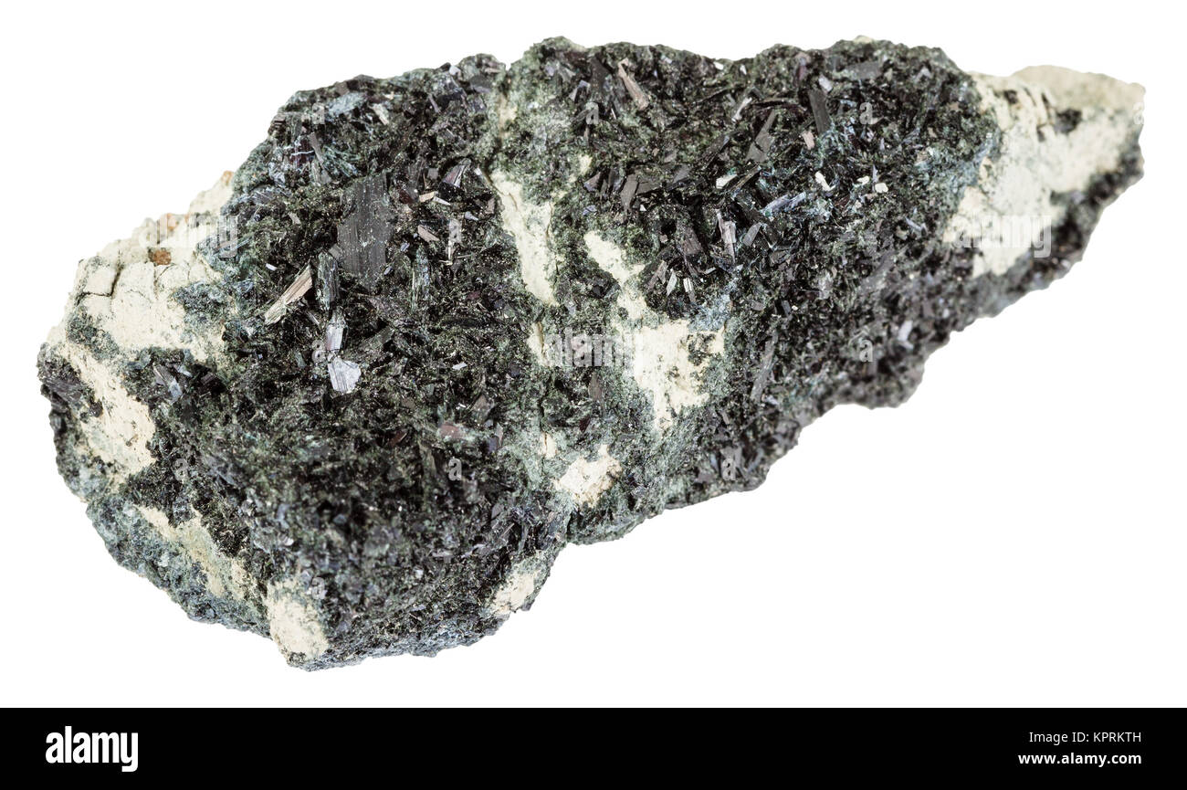 rock with Hornblende crystals on Amphibole Stock Photo