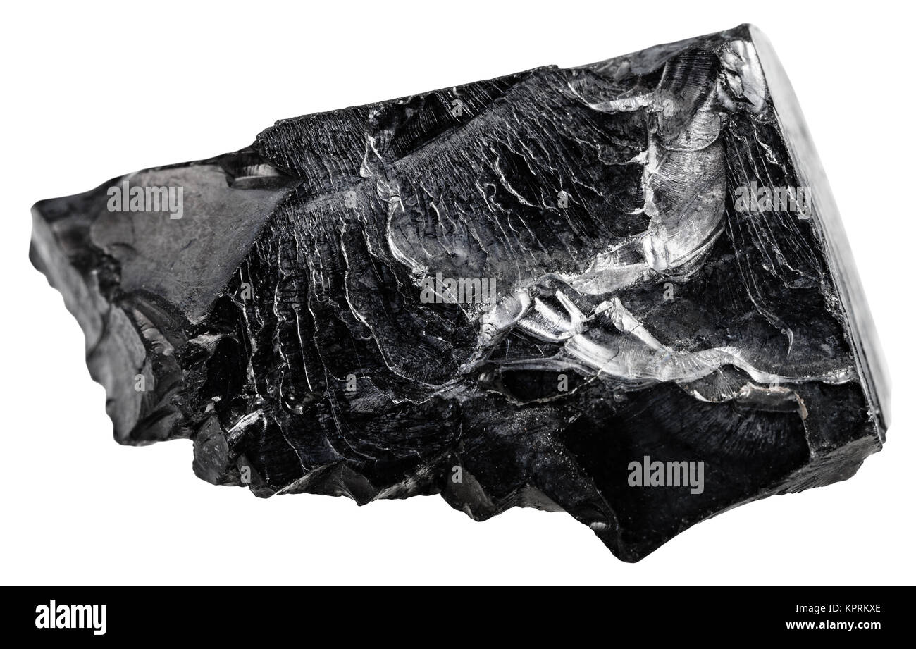 raw shungite gemstone isolated on white Stock Photo