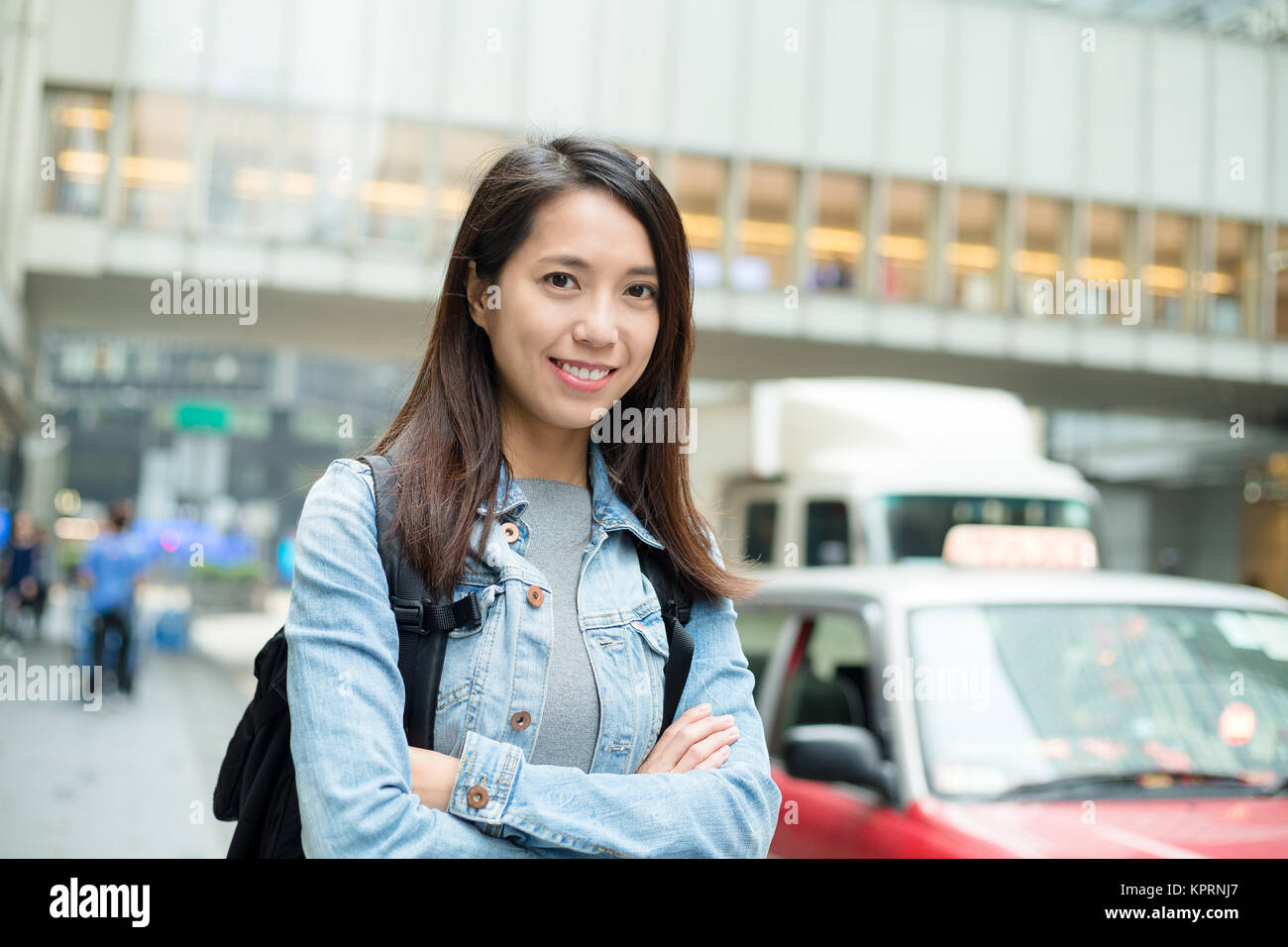 Woman go travel in Hong Kong Stock Photo - Alamy