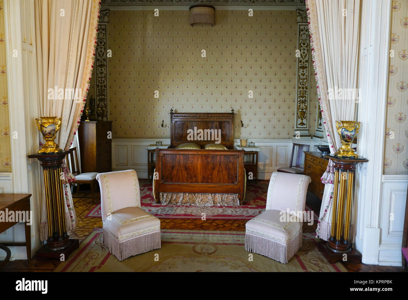 Bedroom of Porfirio Diaz, Chapultepec Castle in Chapultepec Park, Mexico City, Mexico Stock Photo