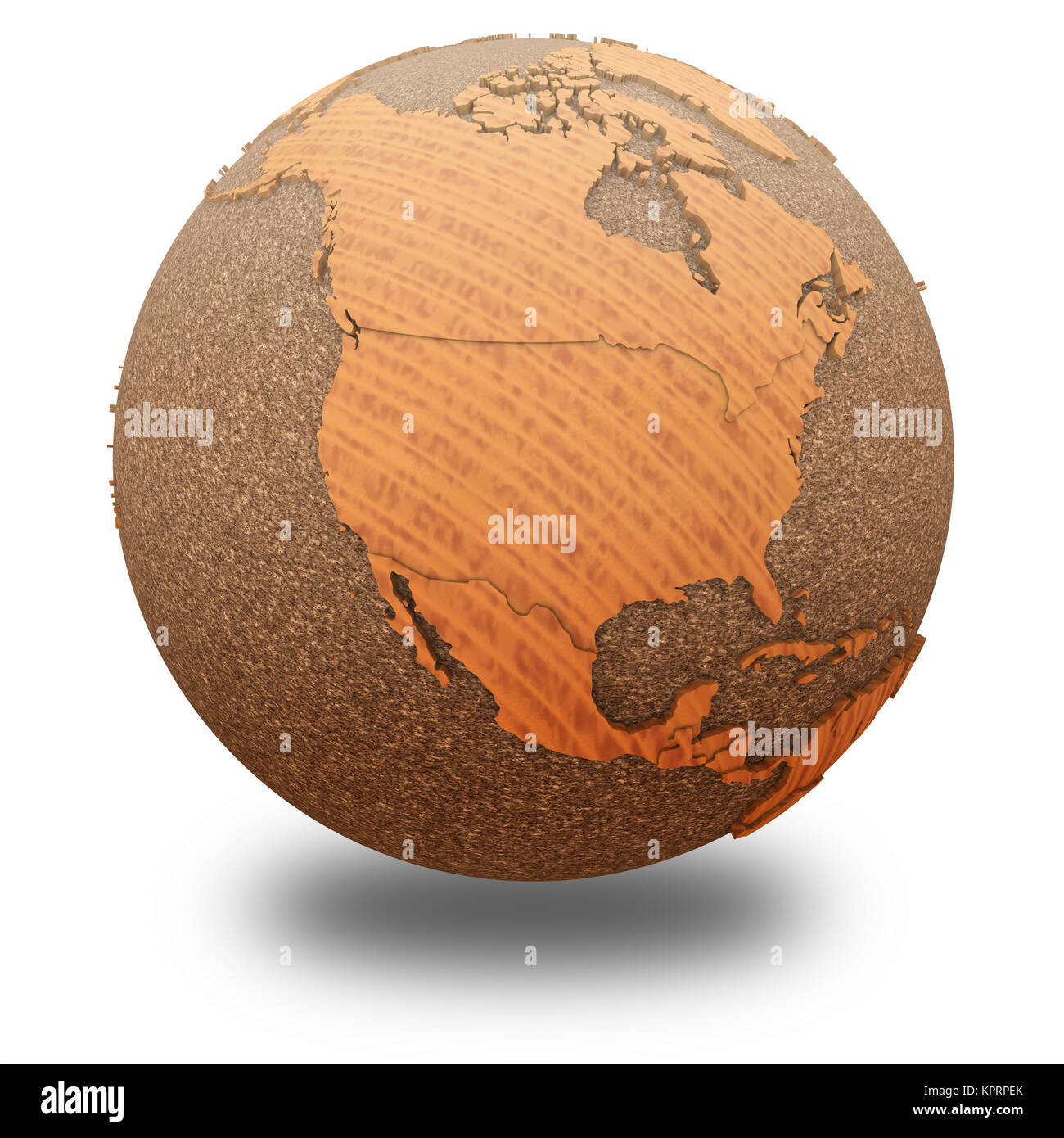 North America on wooden planet Earth Stock Photo - Alamy