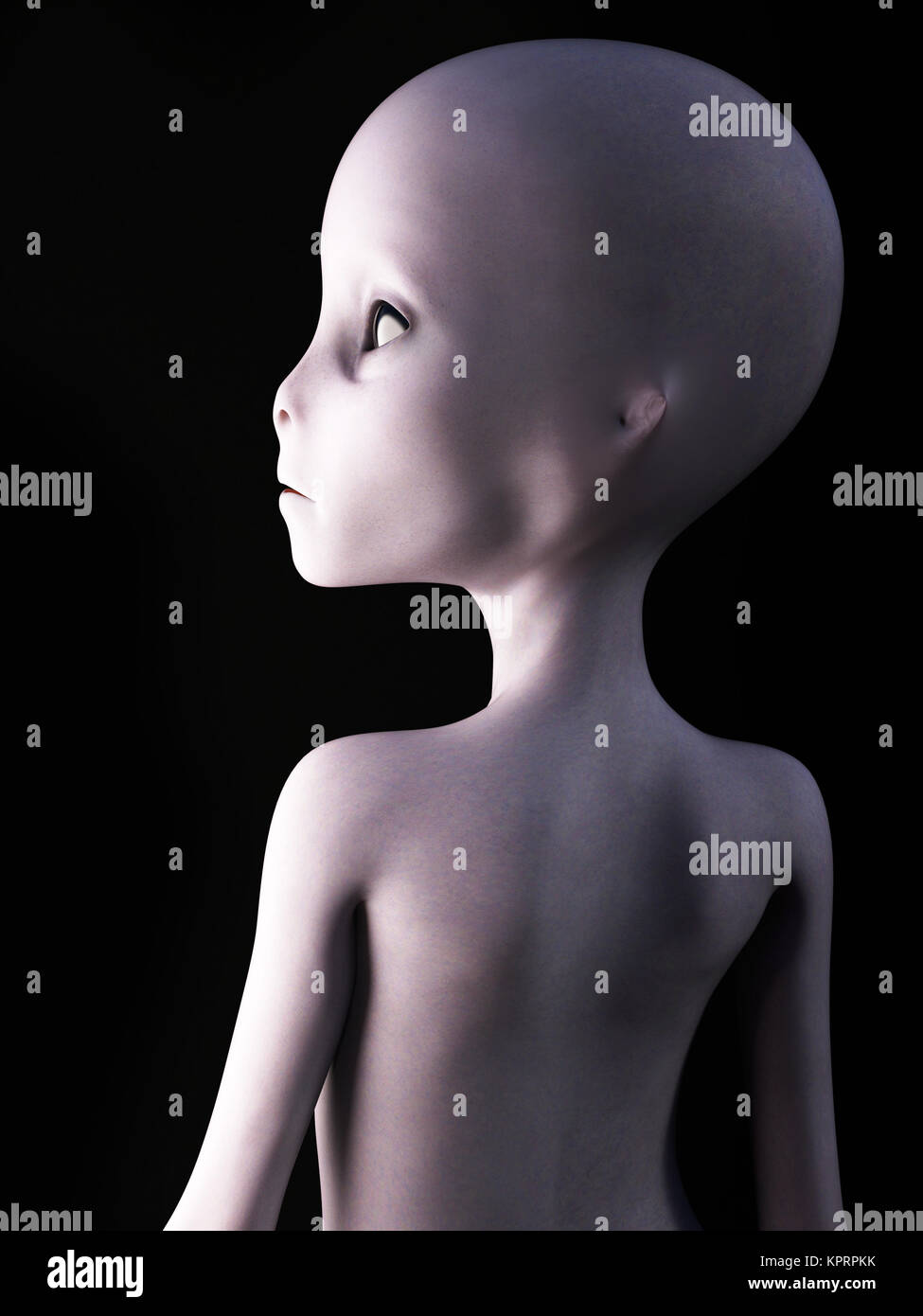 3D rendering of an alien. Stock Photo