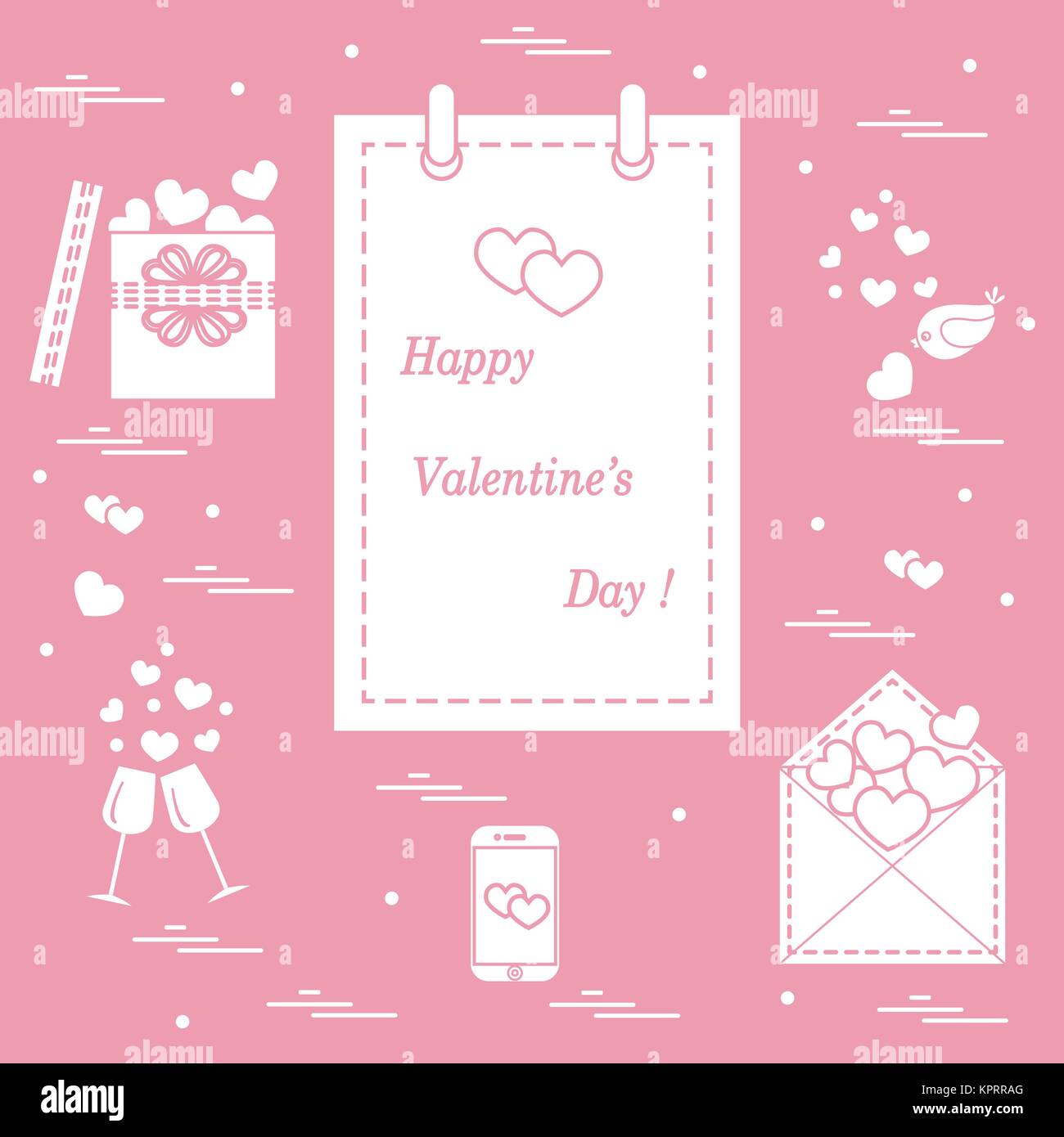 Cute Vector Illustration Calendar With Valentine S Day Gifts