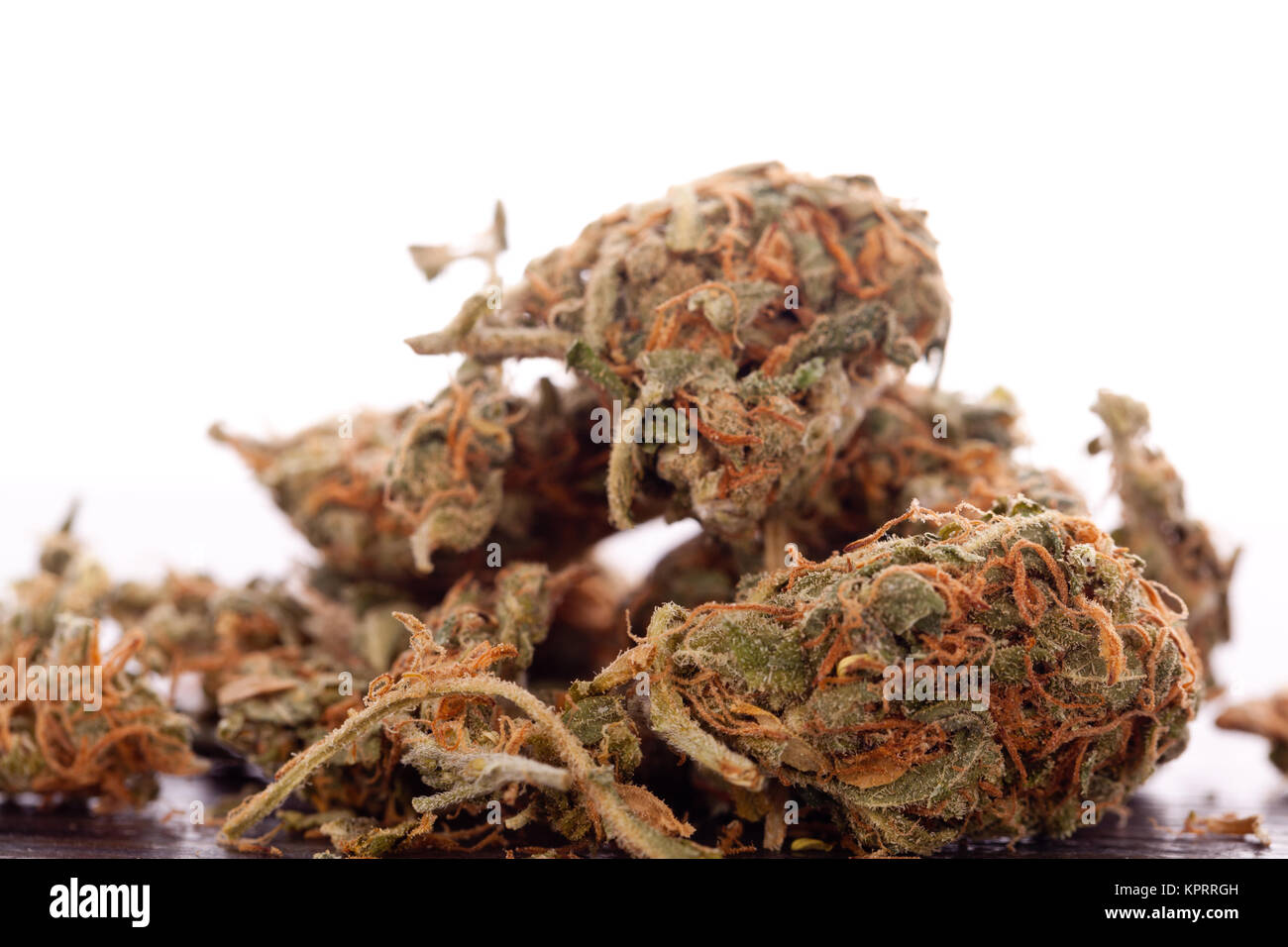 Cannabis marihuana blüten in kleinem Beutel Drogen Nahaufnahme Stock Photo