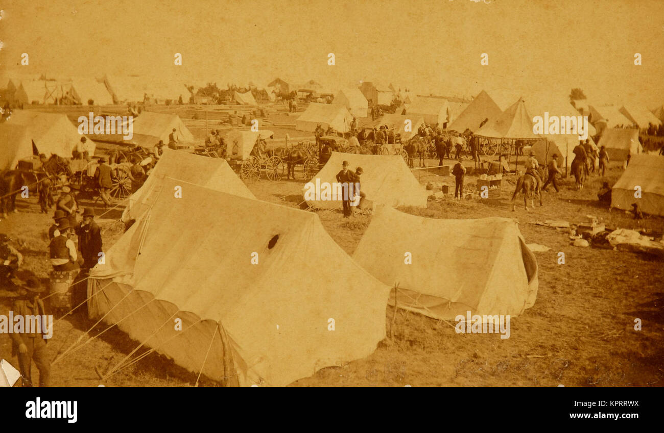 Oklahoma Land Rush Active Camp Scene Stock Photo Alamy