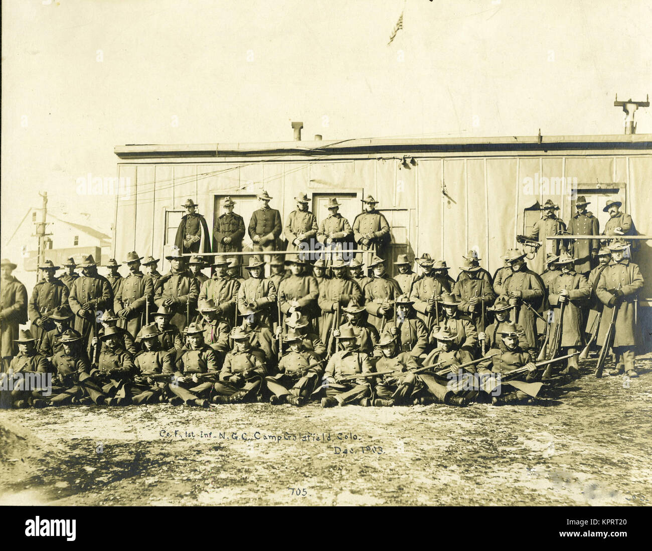 Federal Troops Brought In To Put Down Strikes In Goldfield, Company 'F' 1St Infantry National Guard Of Colorado Stock Photo