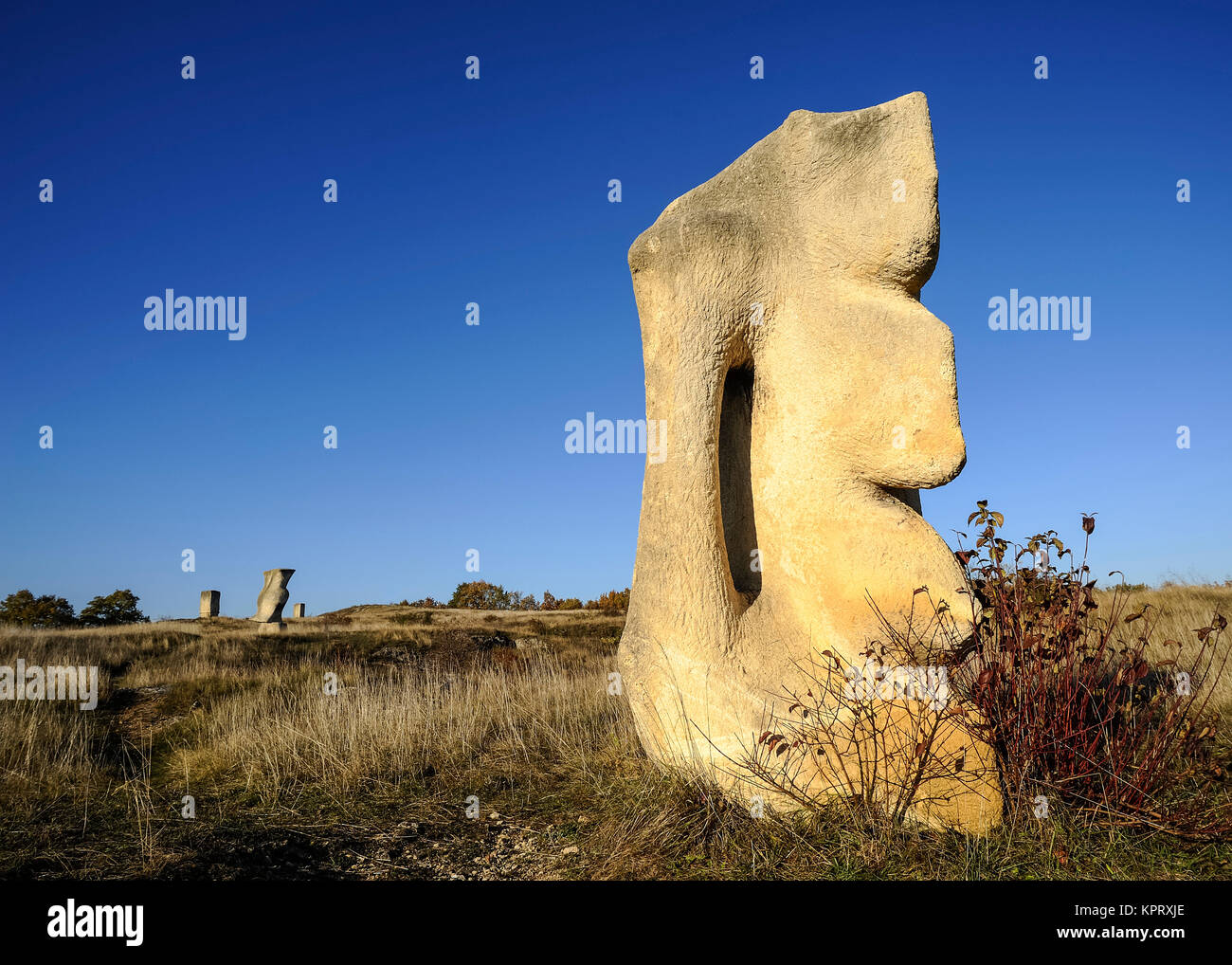 stone sculpture in the park Stock Photo