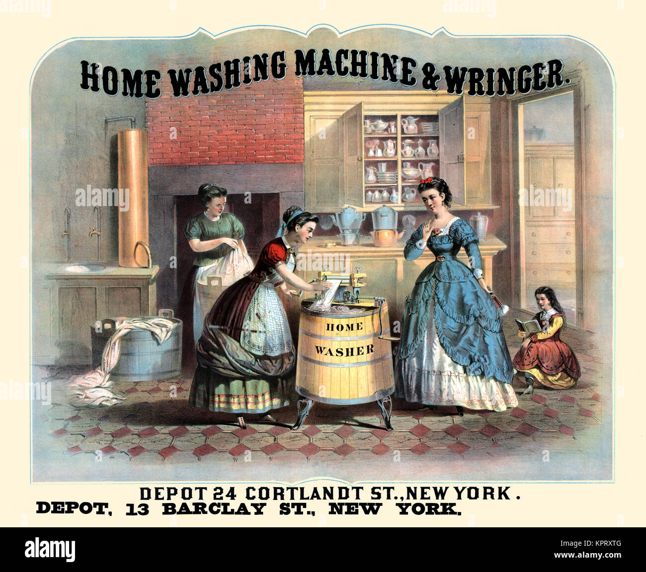 Home washing machine & wringer Stock Photo