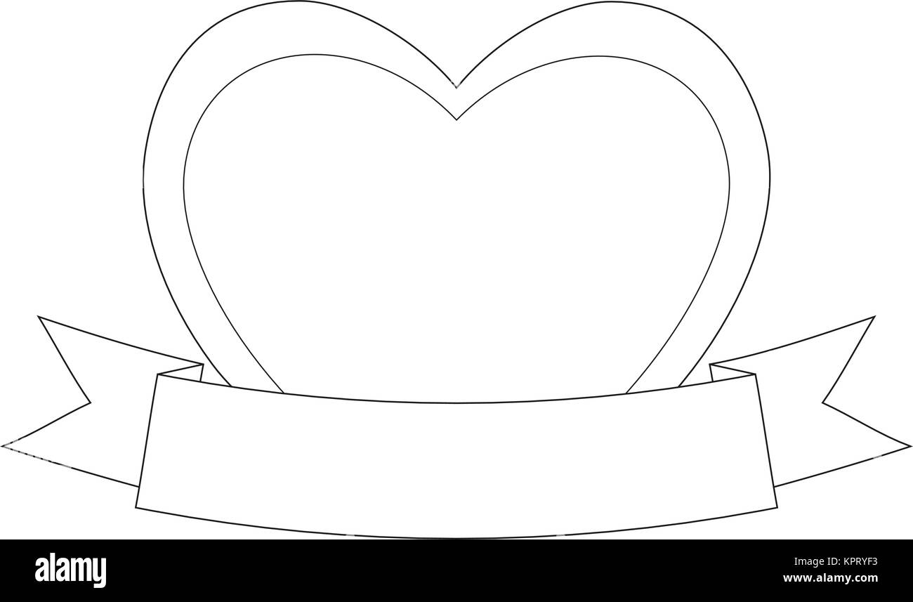 Valentine day themed black and white poster with heart and ribbon Stock Vector Image & Art Alamy