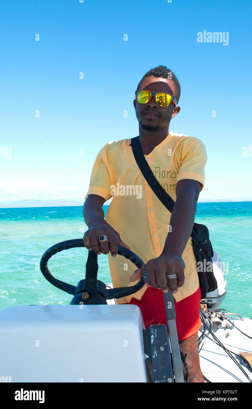 Boatman, Nosy Komba, Madagascar Stock Photo