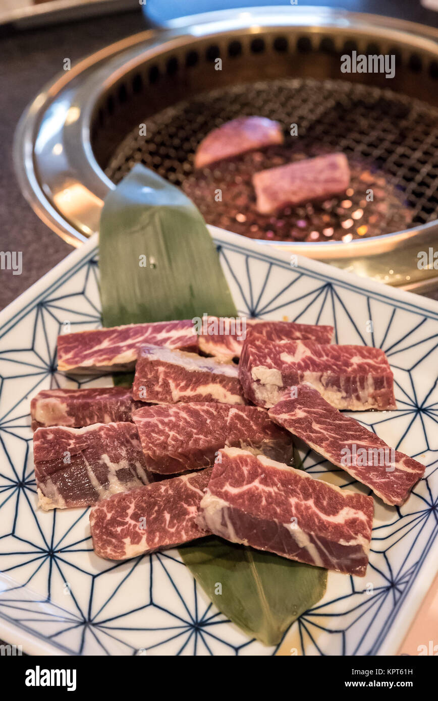 wagyu beef rib premium Japanese meat BBQ yakiniku Stock Photo Alamy