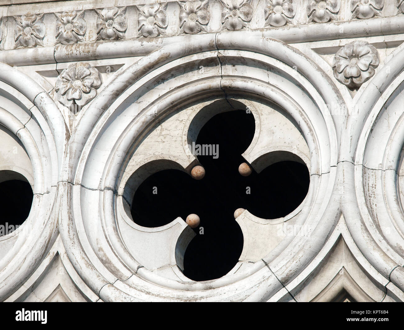 Venice - tracery from the Doge's Palace, one of venice symbol Stock Photo