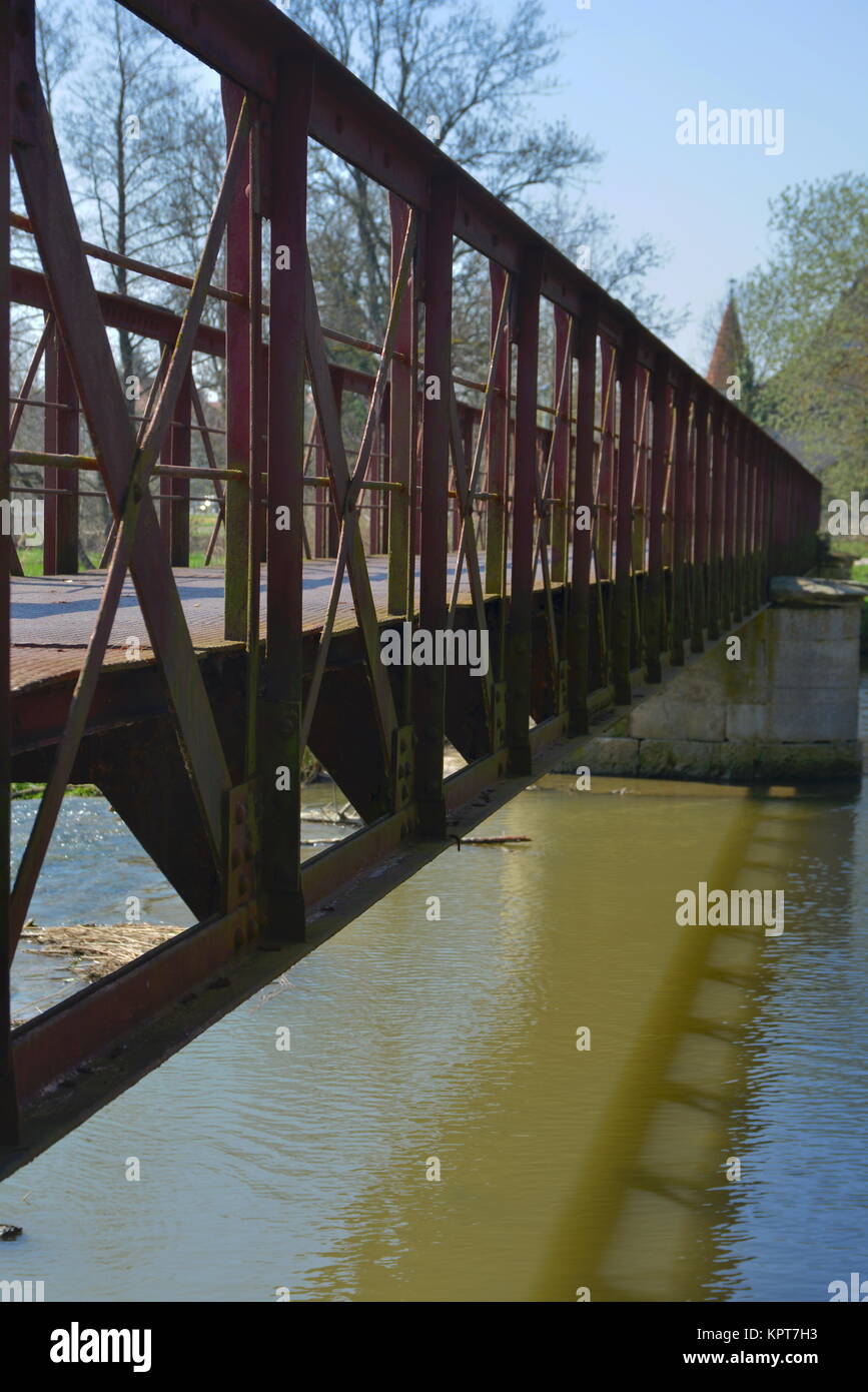 Iron bridge over the WÃ¶rnitz Stock Photo Alamy