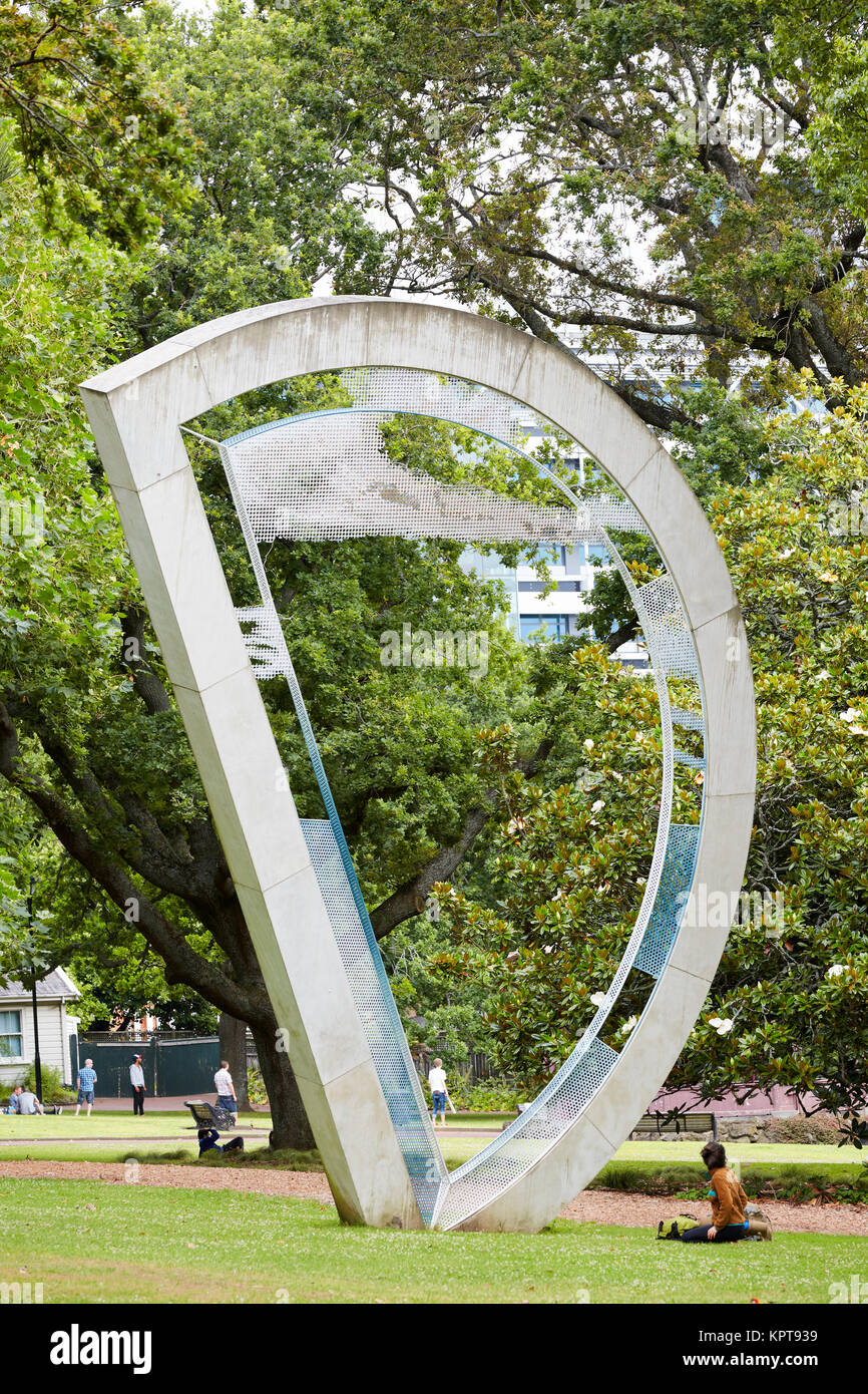 Throwback Sculpture by Neil Dawson at Albert Park, Auckland, New Zealand Stock Photo