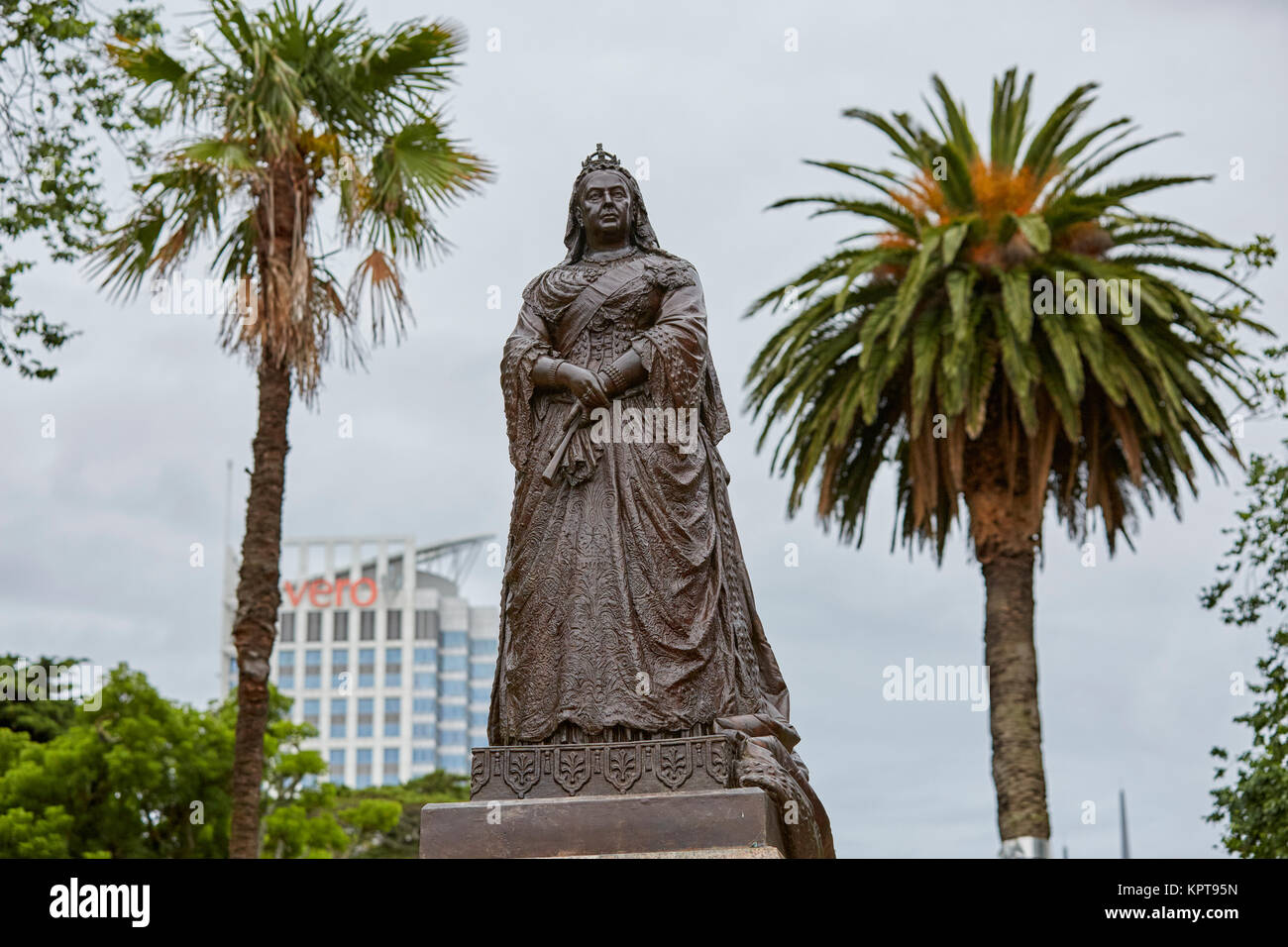 Queen Victoria Statue, Albert Park, Auckland, New Zealand Stock Photo